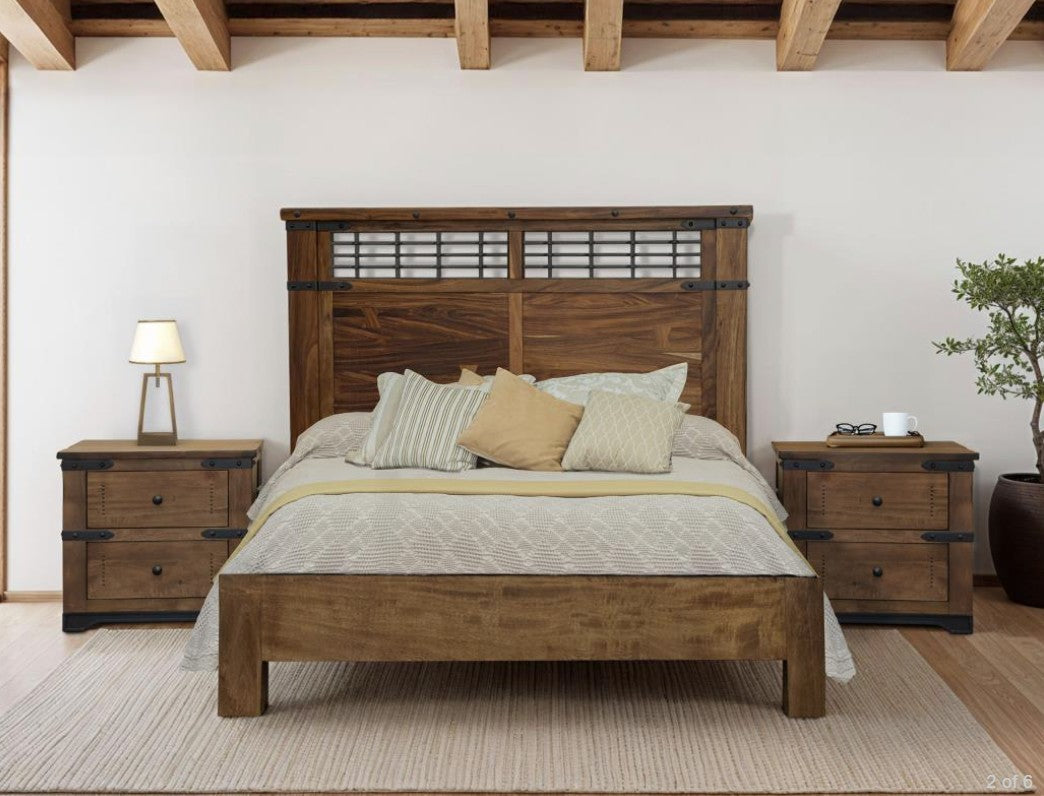 Parota Bed Complete Headboard Platform Footboard & Rails King