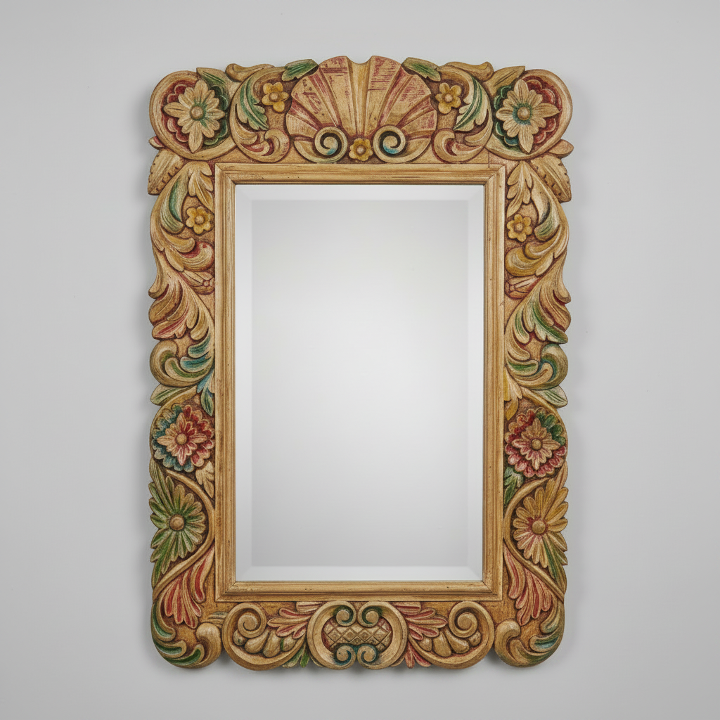 Mirror Framed Flores Colorful