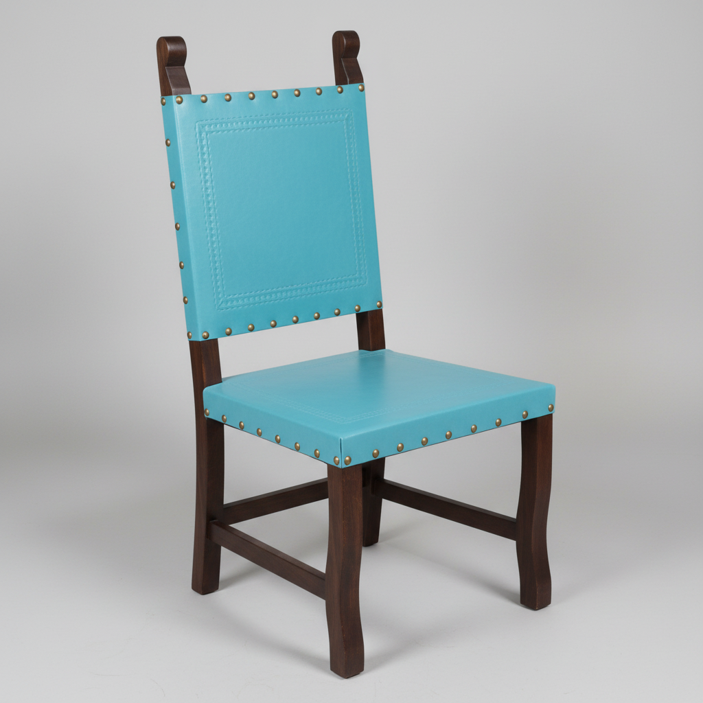 Side Chair Leather Turquoise