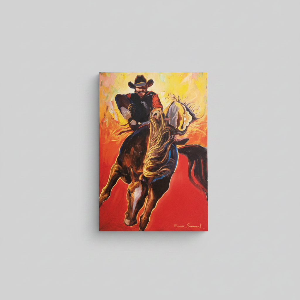 Miguel Camarena Print Art Rodeo Cowboy #023 40x60