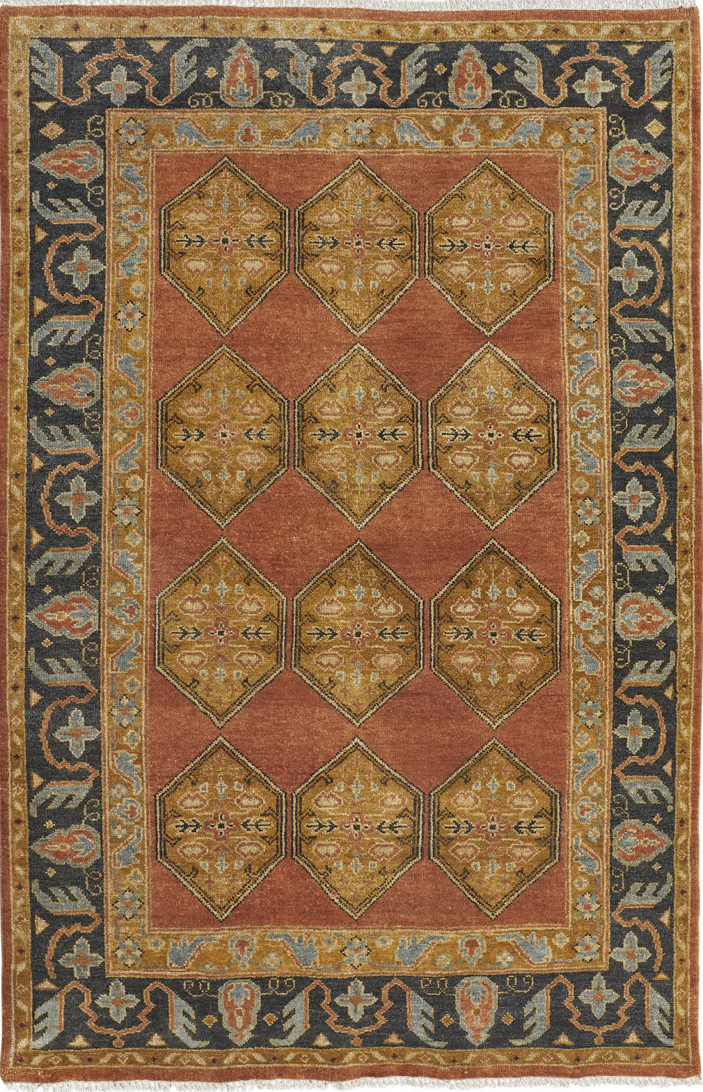 RUG Ustad Rust/Charcoal
