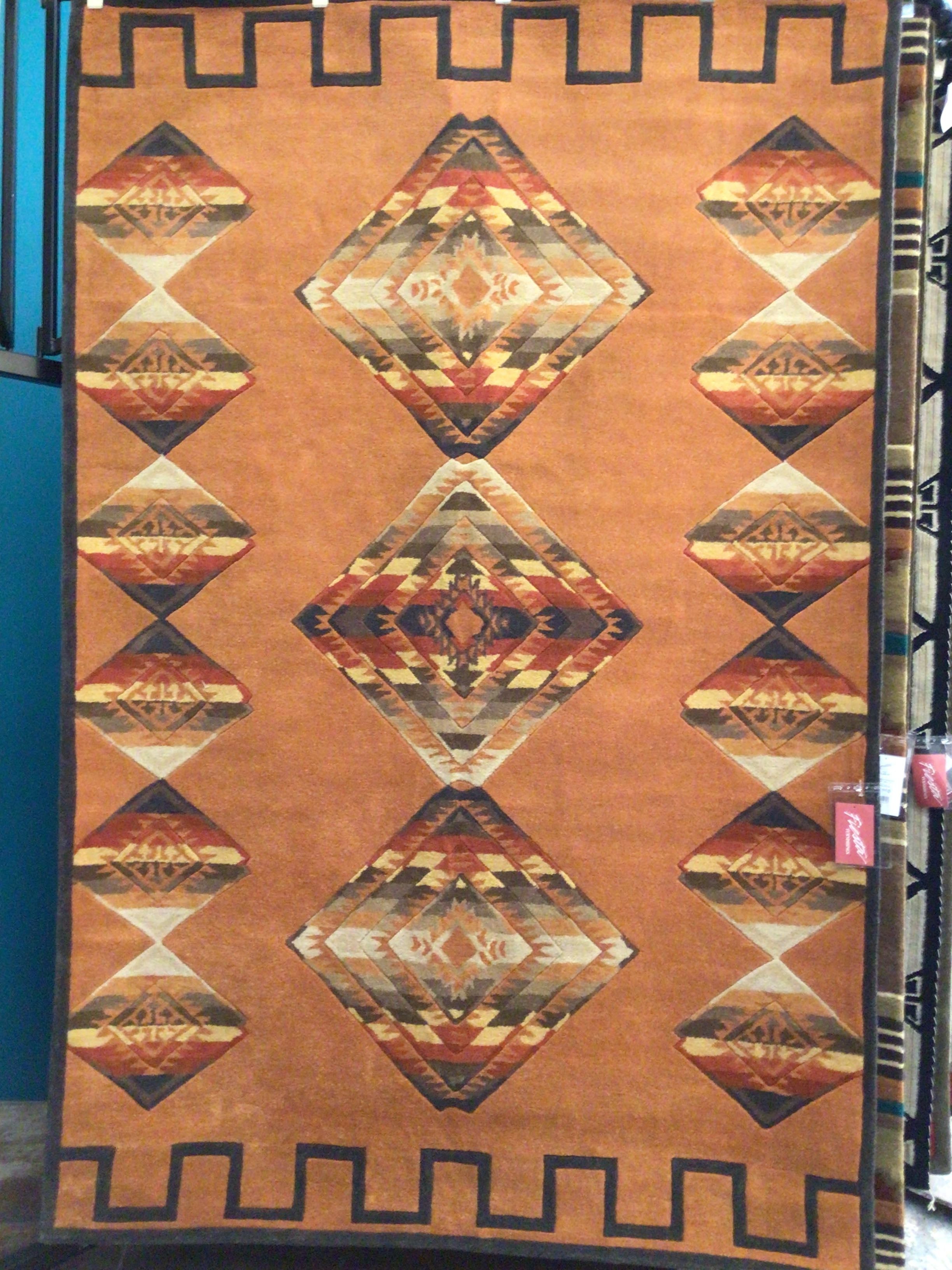 Pendelton Classic Rug Indo Tufted Desert Diamond 6X9 Terra Cotta