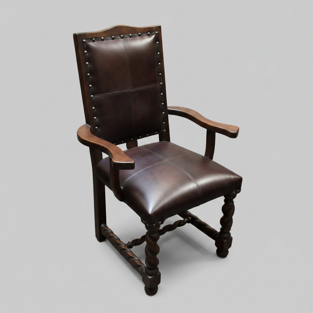 Arm Chair Antique Coffee Leather Rafaela