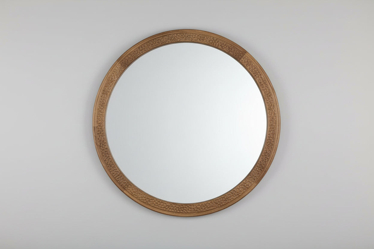 Mirror Laguna Dimple Round 42" Natural
