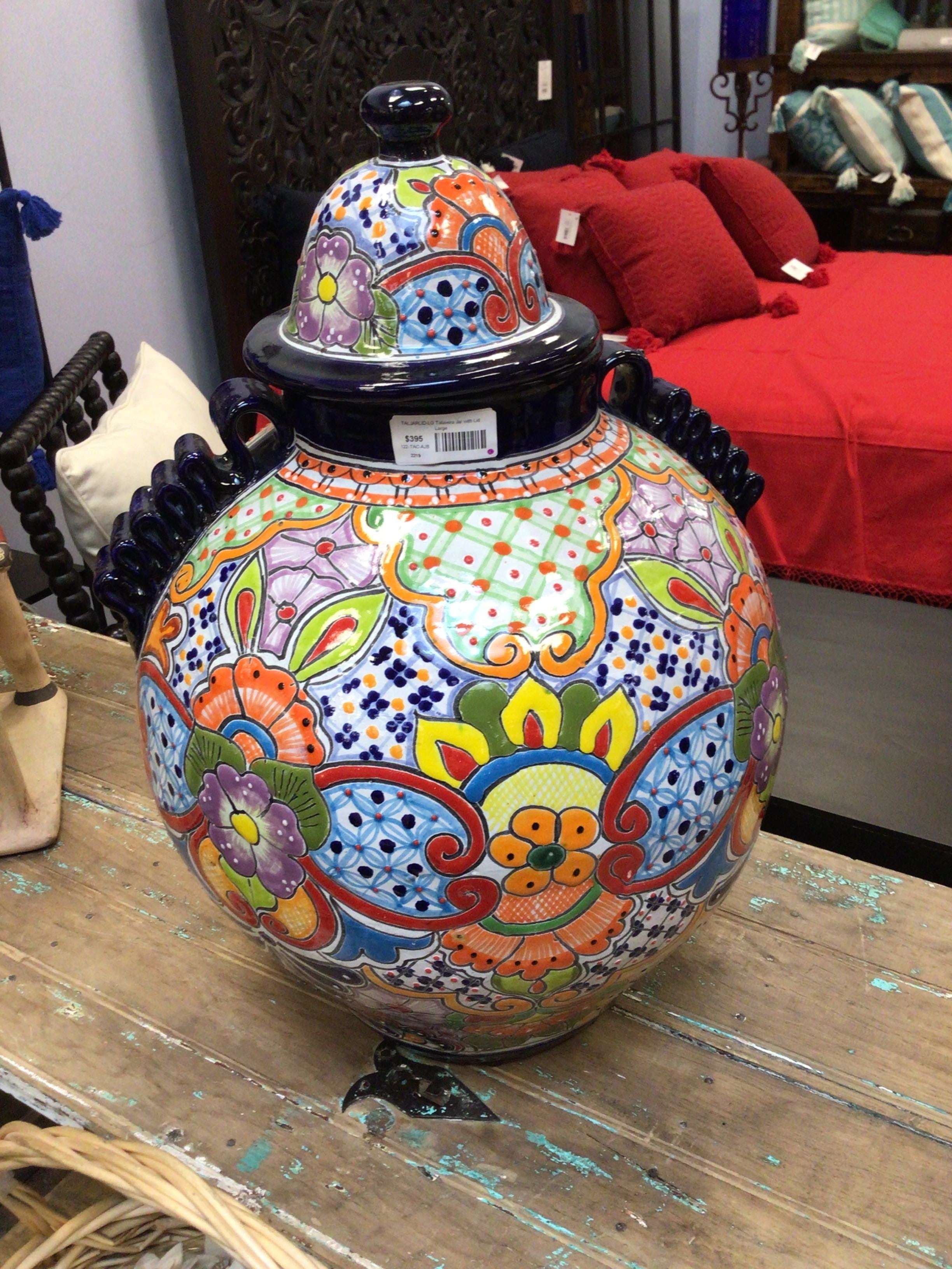 Talavera Jar With Lid Large
