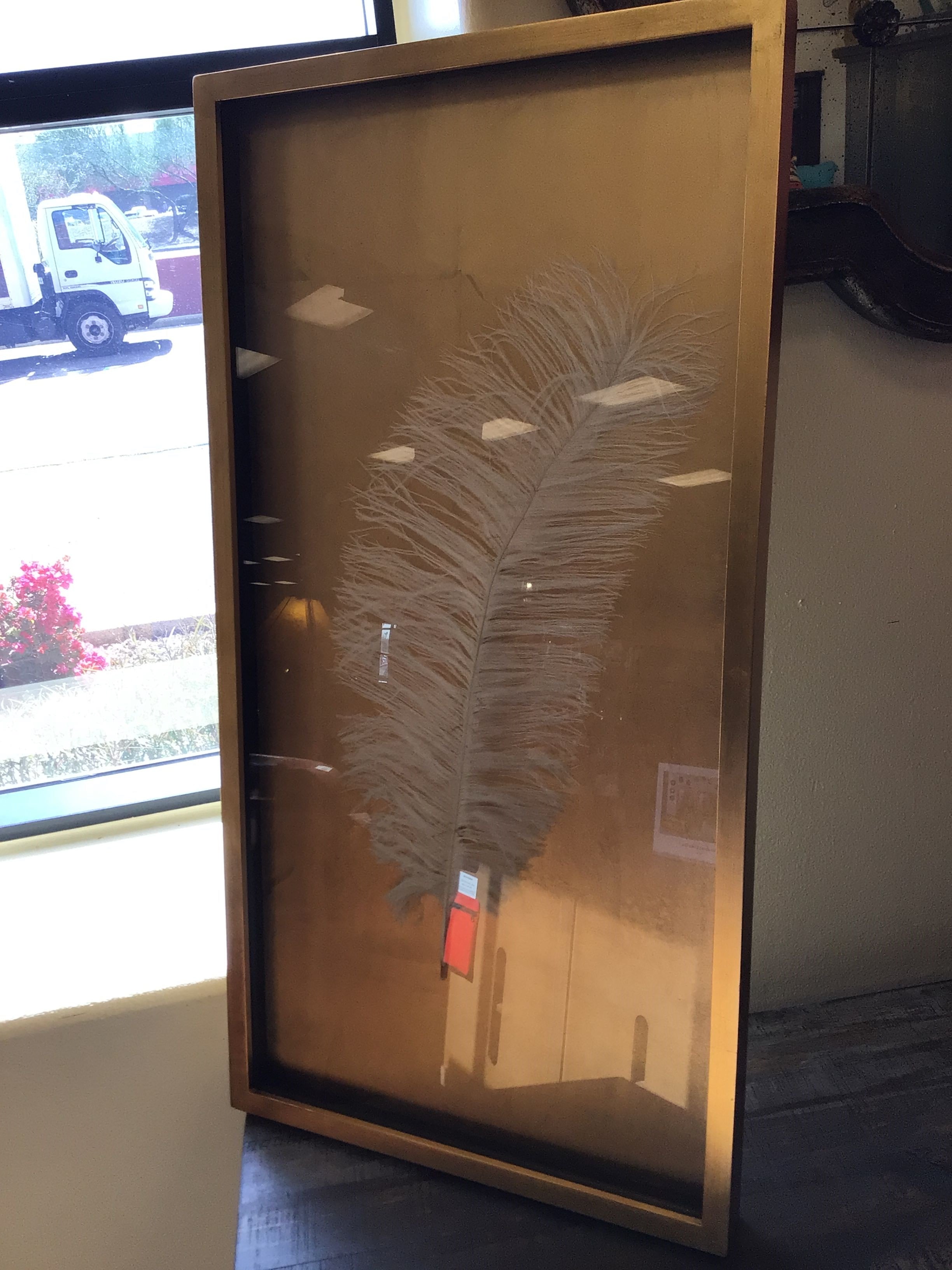 White Feather Shadow Boxes Set of 2