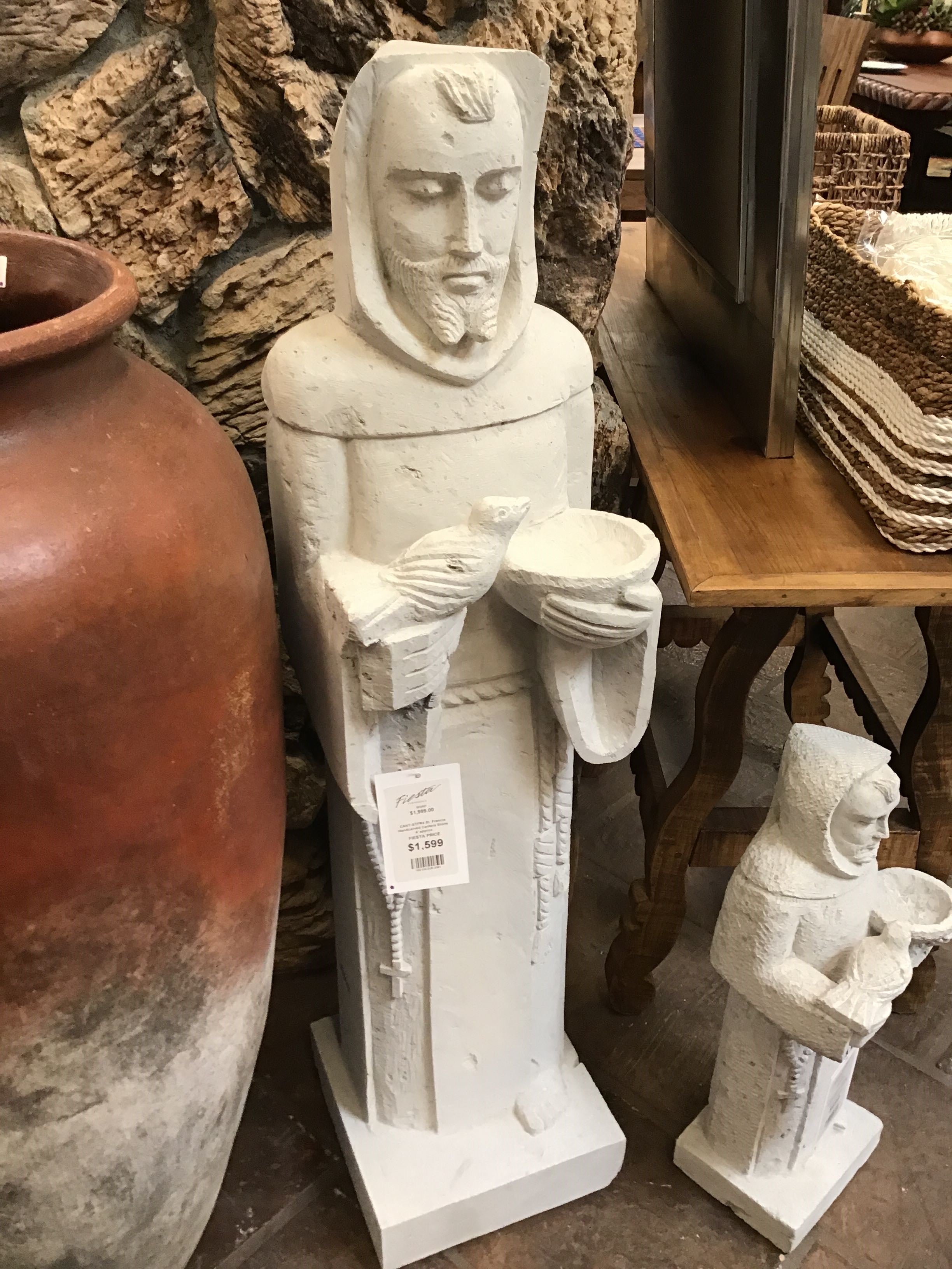 St. Francis Handcarved Cantera Stone 4' approx