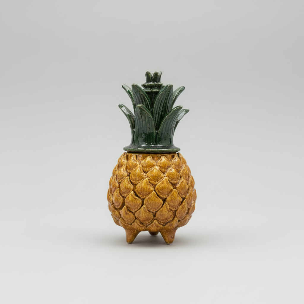 Pineapple-shaped container on a white background