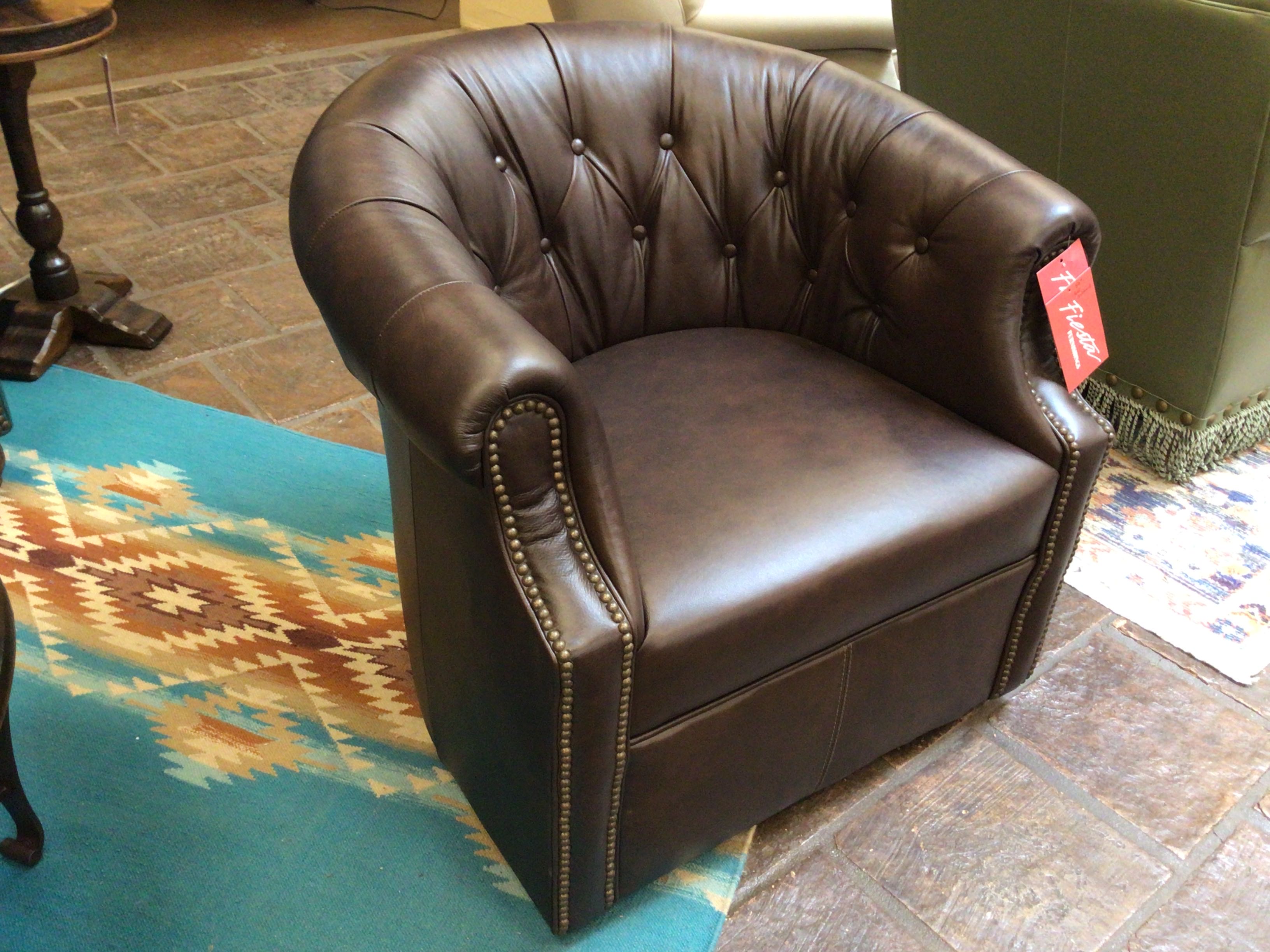 Swivel Chair Leather Revelation Coco Loco Antique Nails