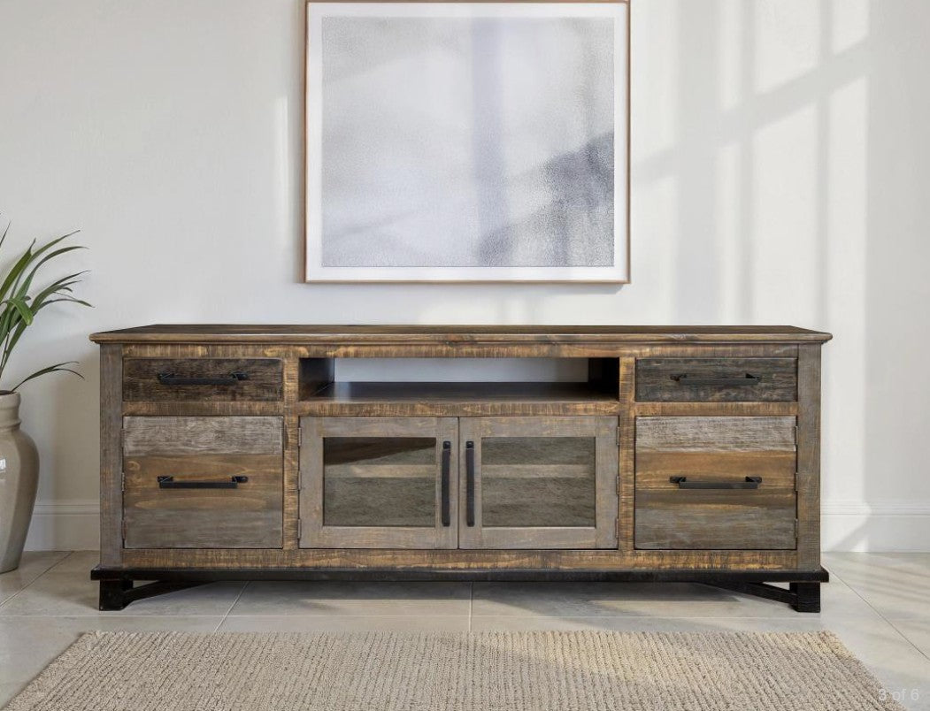 Loft Brown TV Stand 2 Drawers 4 Doors