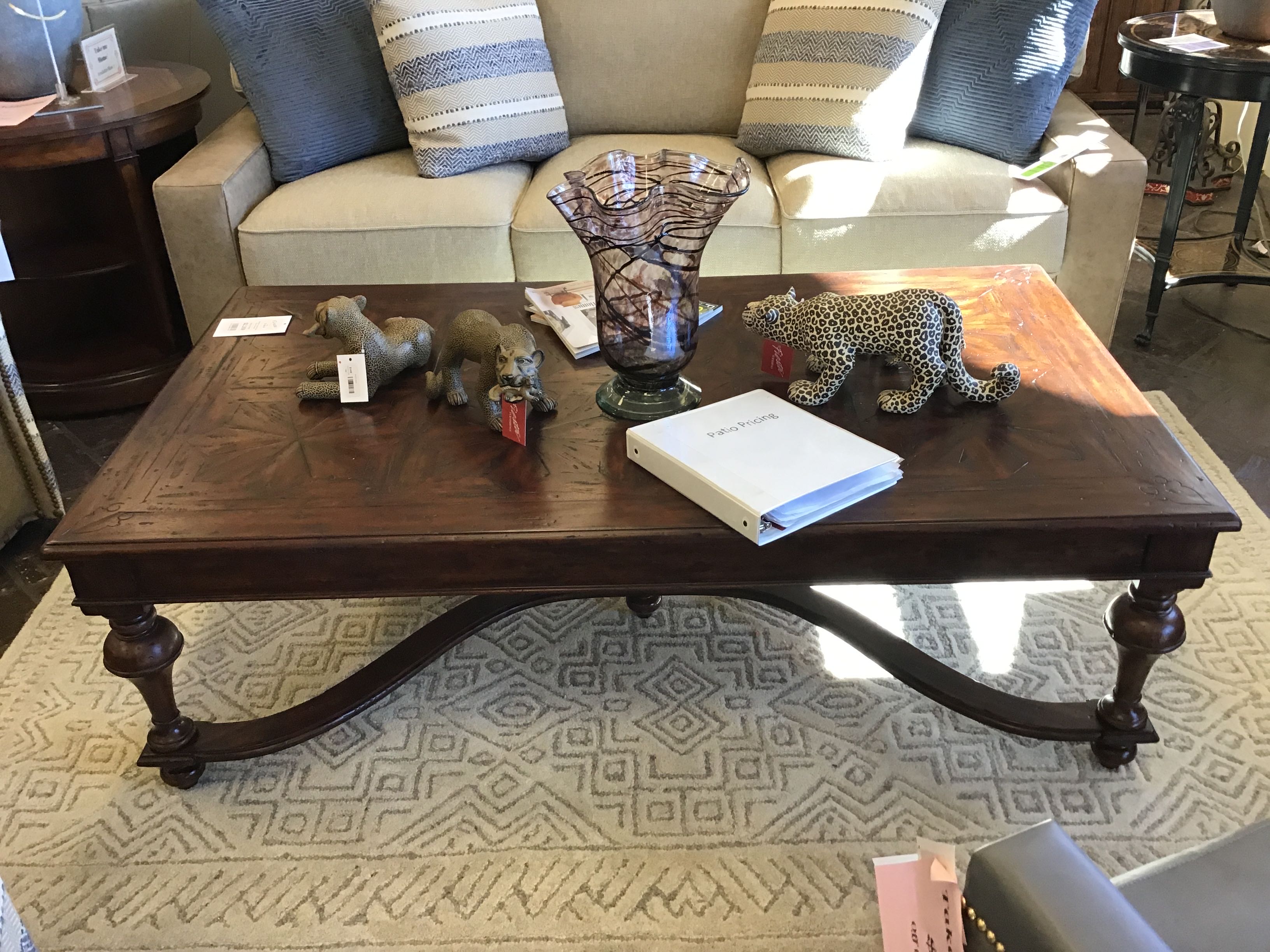 Cocktail Table Rustic Parquetry Wooden
