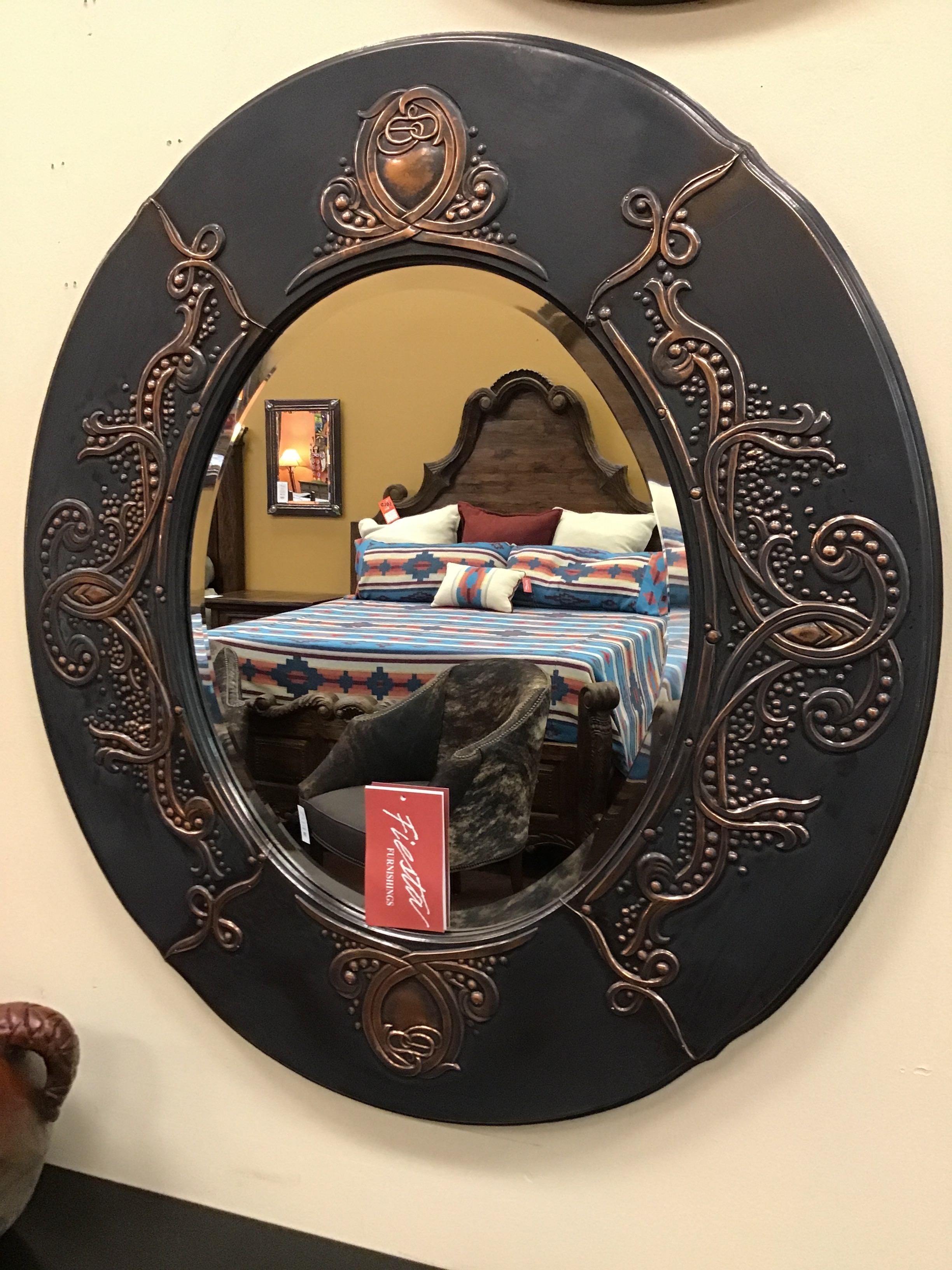 Mirror Oval Perlas" 925 Silver Copper 34X48"