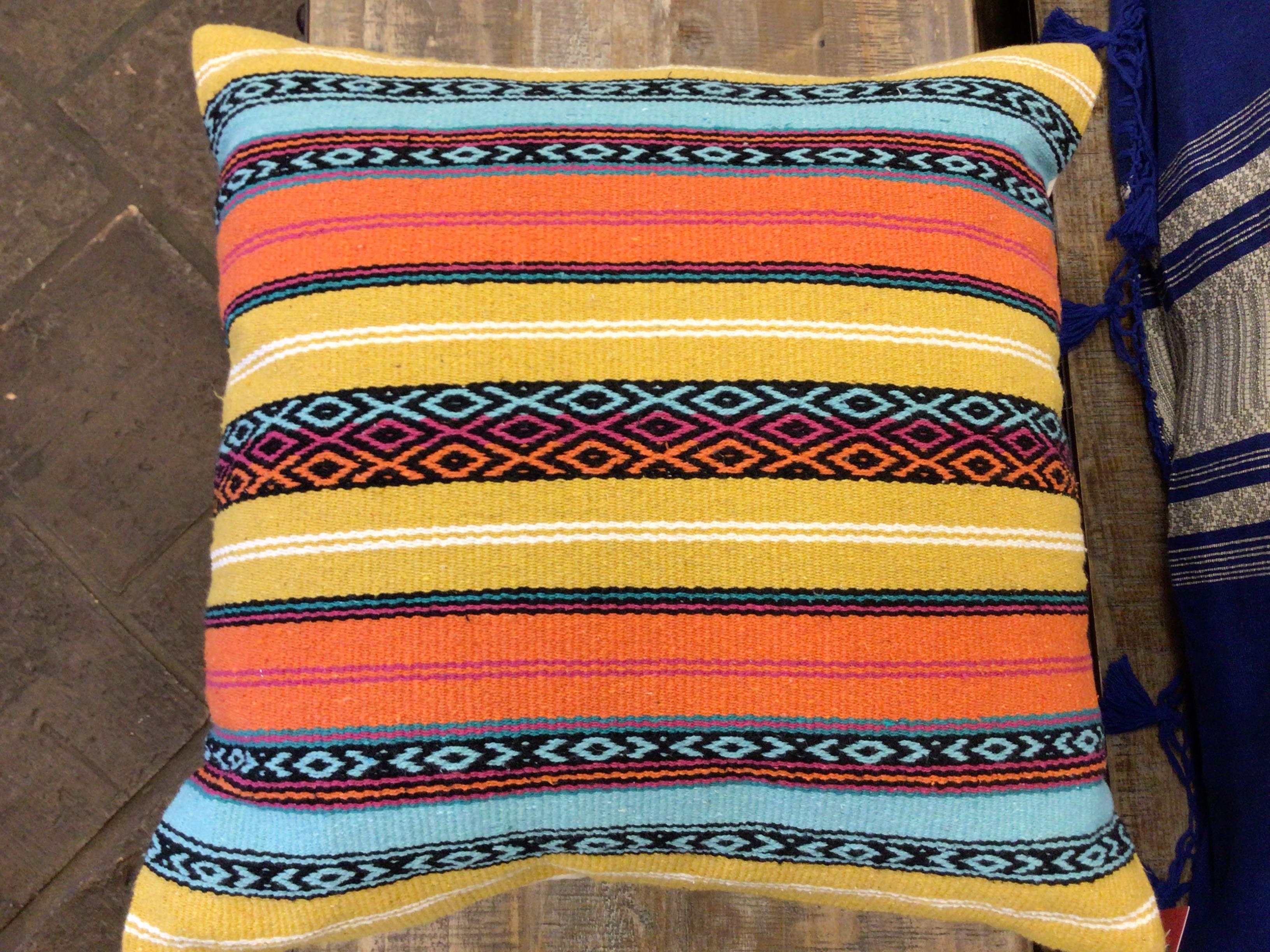 Orange Serape Stripe Pillow