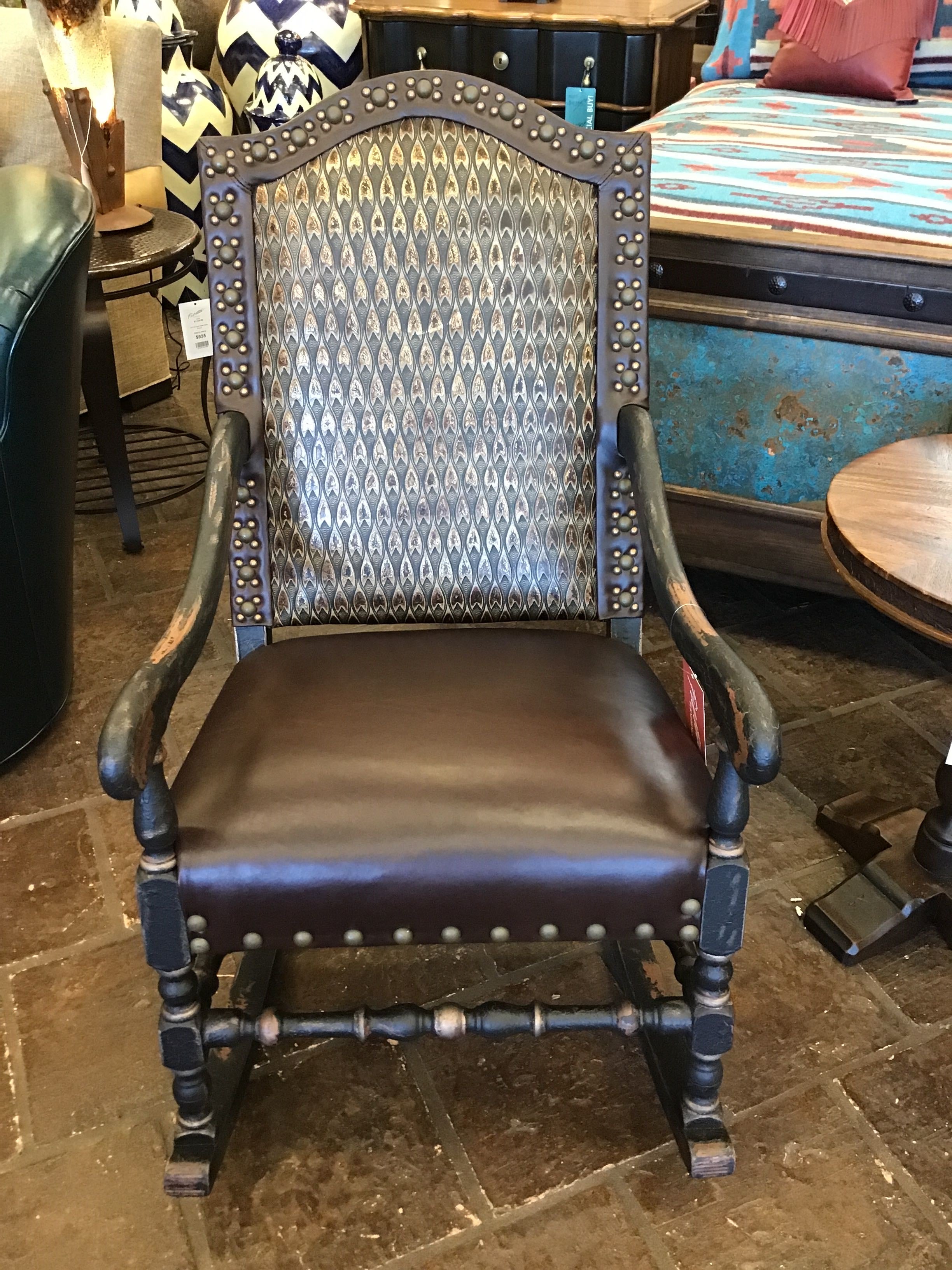 Rocking Chair Stedman Chocolate Secova Gilded Leaf