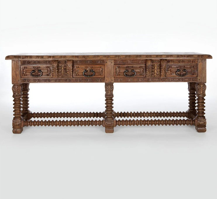 Spanish Carpenters Console Table 6 Leg