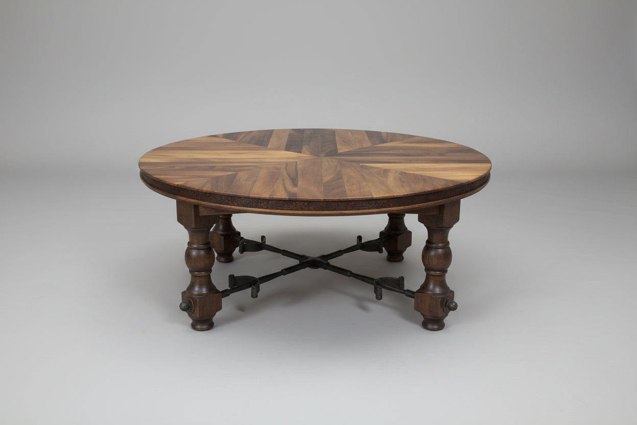 Frederico Cocktail Table 48x20 Leather AC Dark Distressed