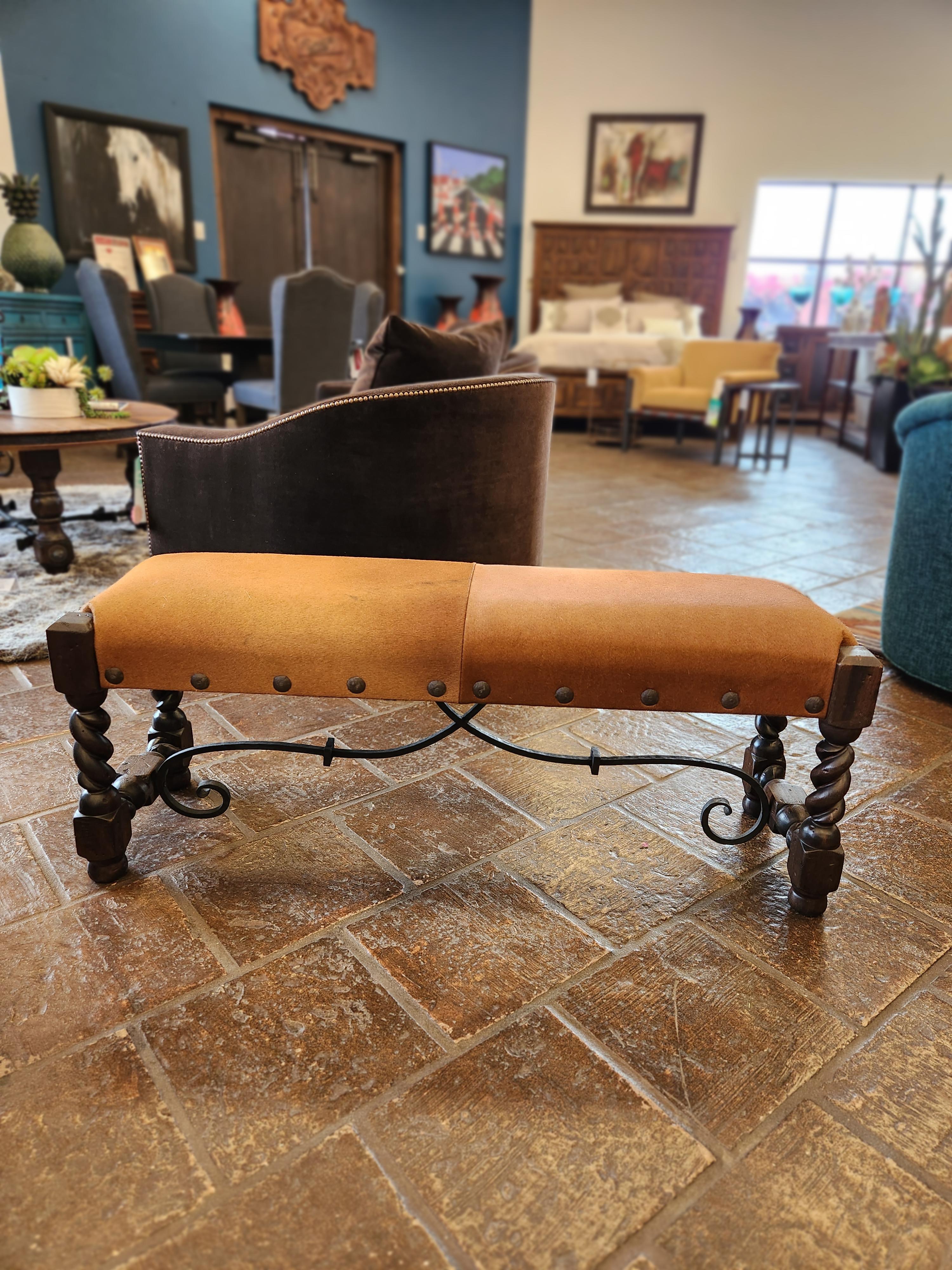 Bench Rafaela 48 X 14 X 18 DD/Hair On Hide