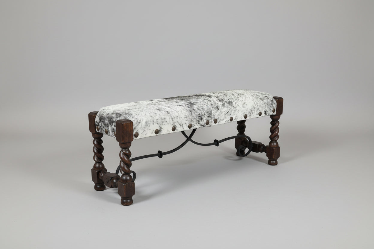 Bench Rafaela 48 X 14 X 18 DD/Hair On Hide