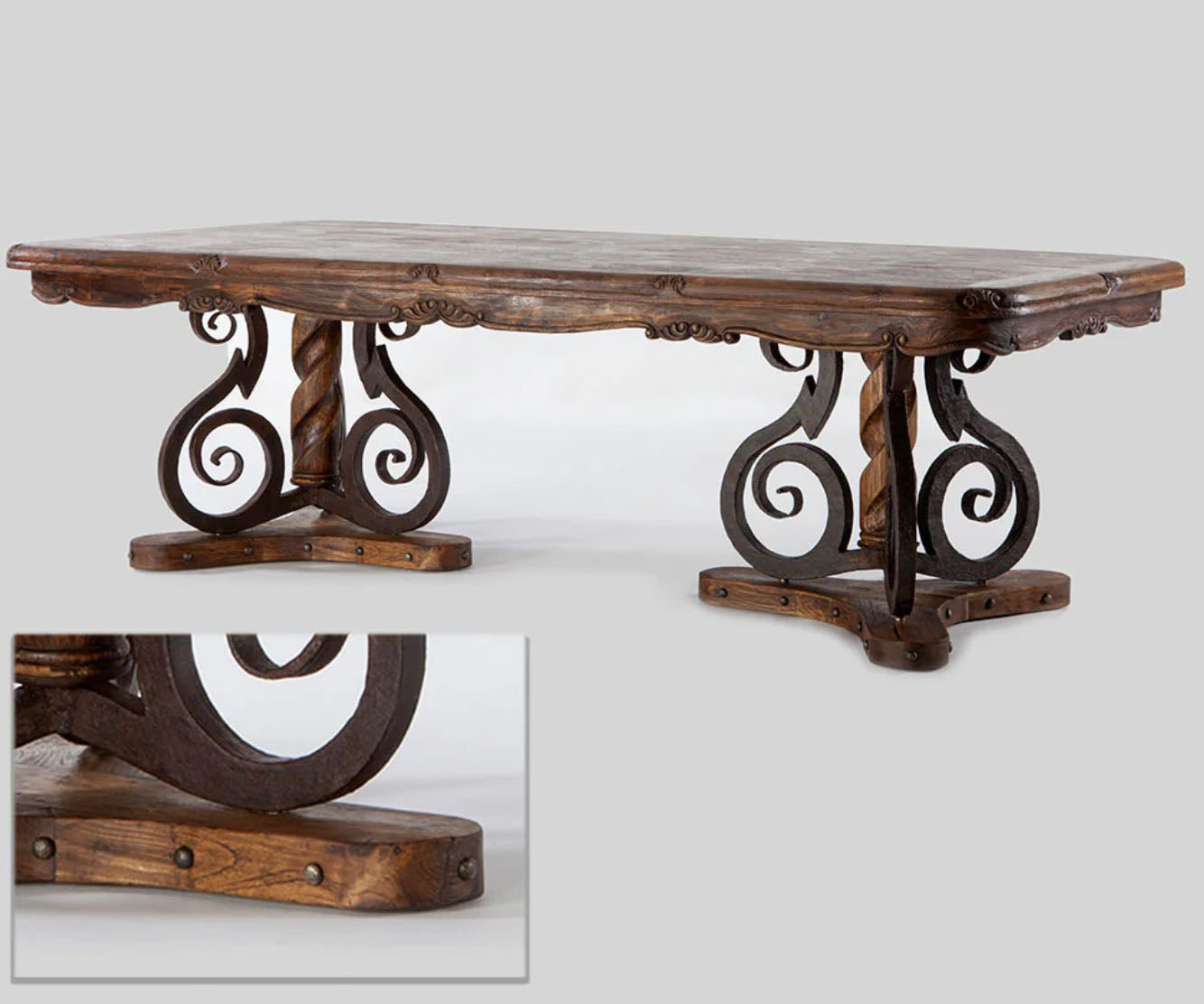 2 Iron Base Dining Table 144"