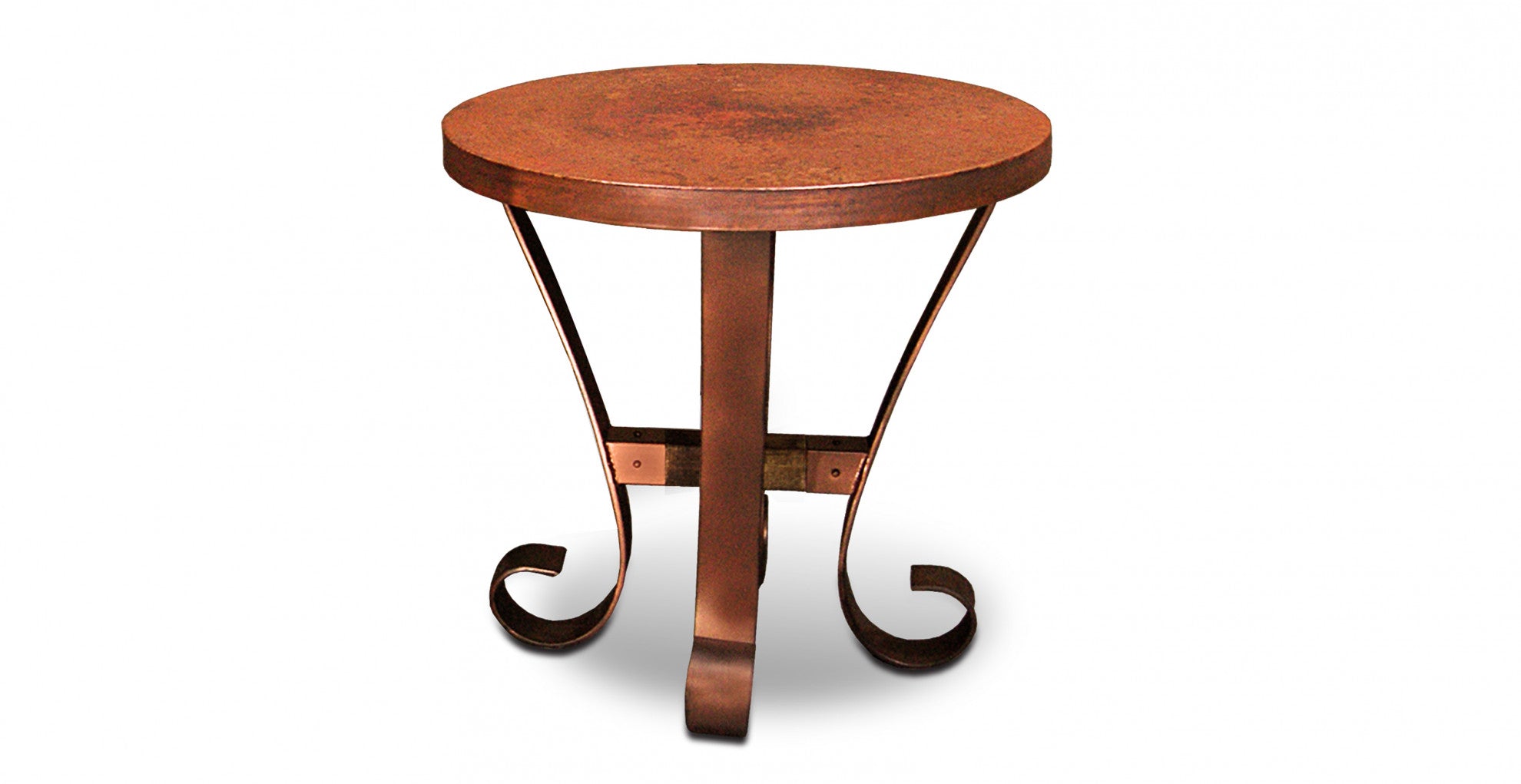 End Table Round Barcelona Copper with Metal Base