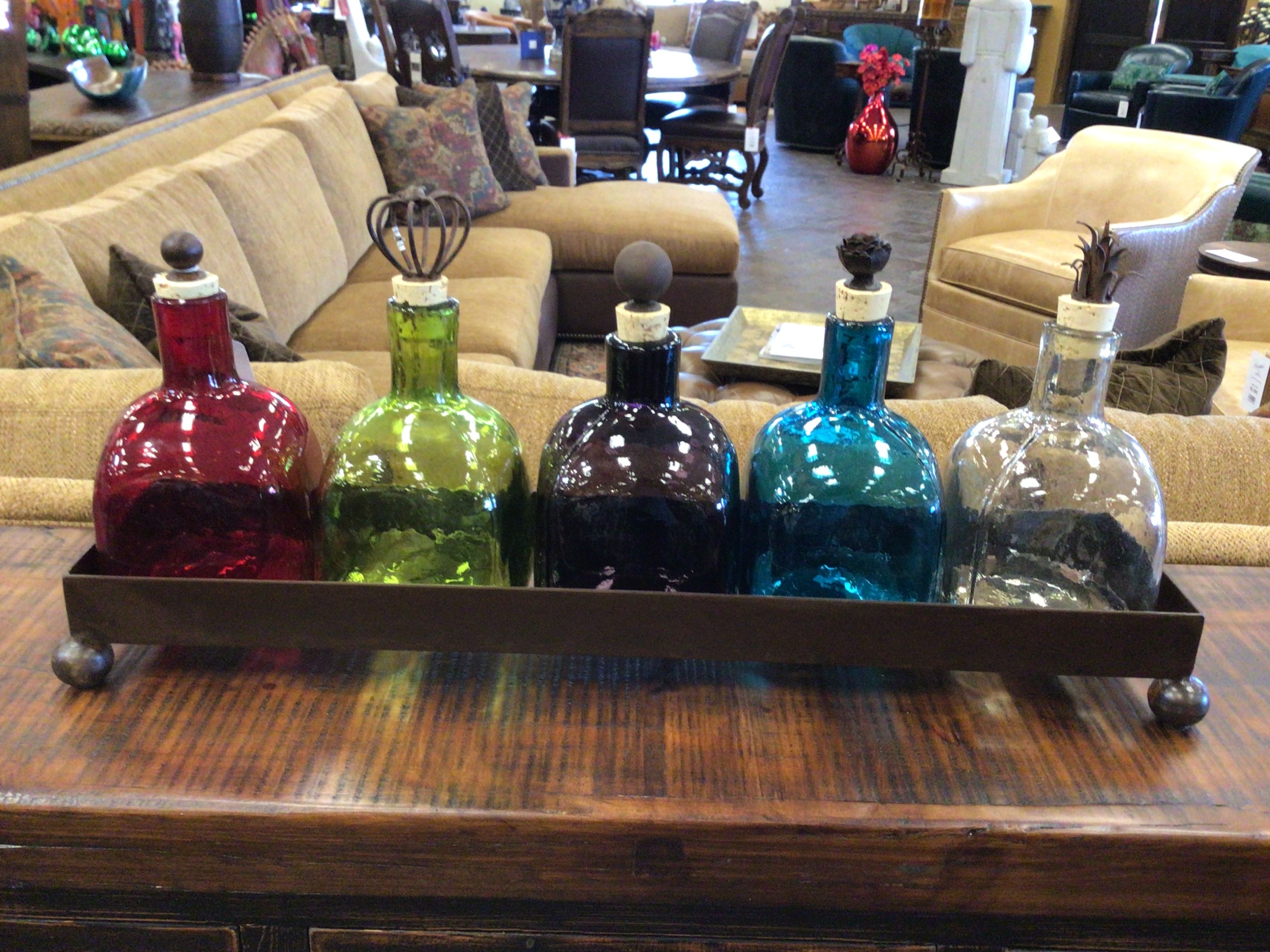 Accessory 5 Tequila Bottles On Base Sm Sq With Toppers
