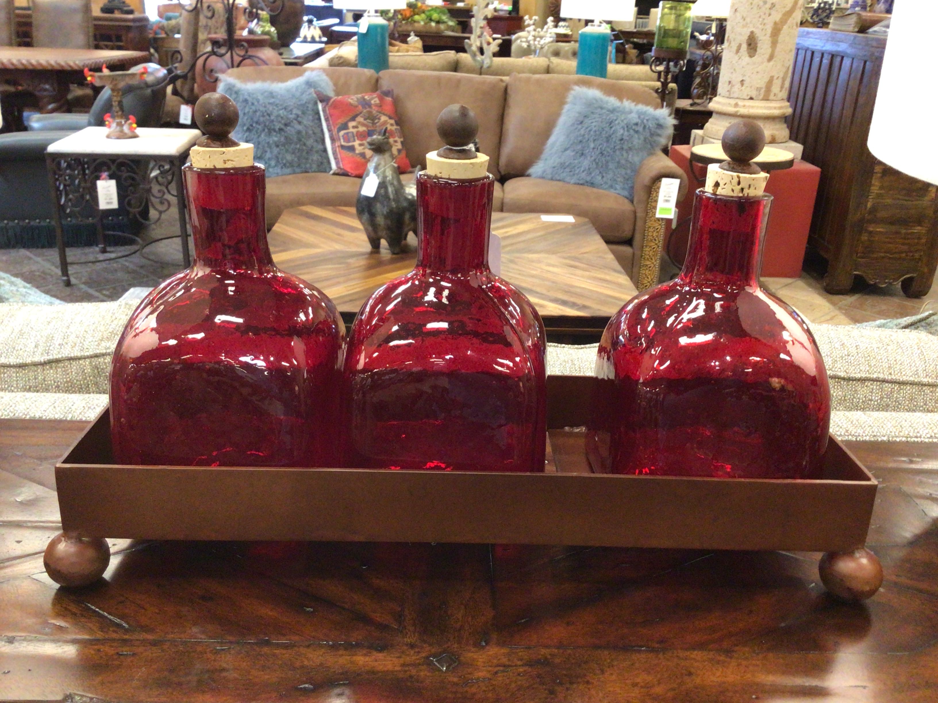 Accessory Glass Tequila Bottle Red
