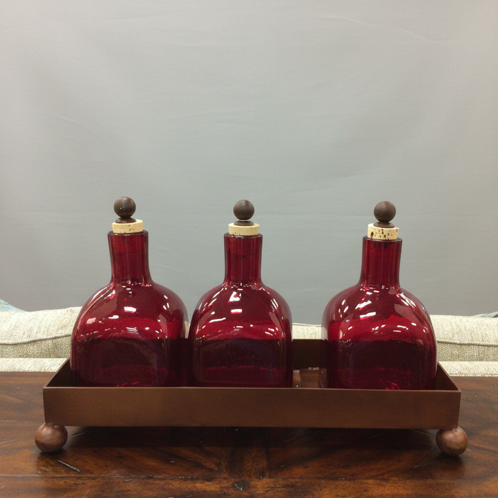 Accessory Glass Tequila Bottle Red