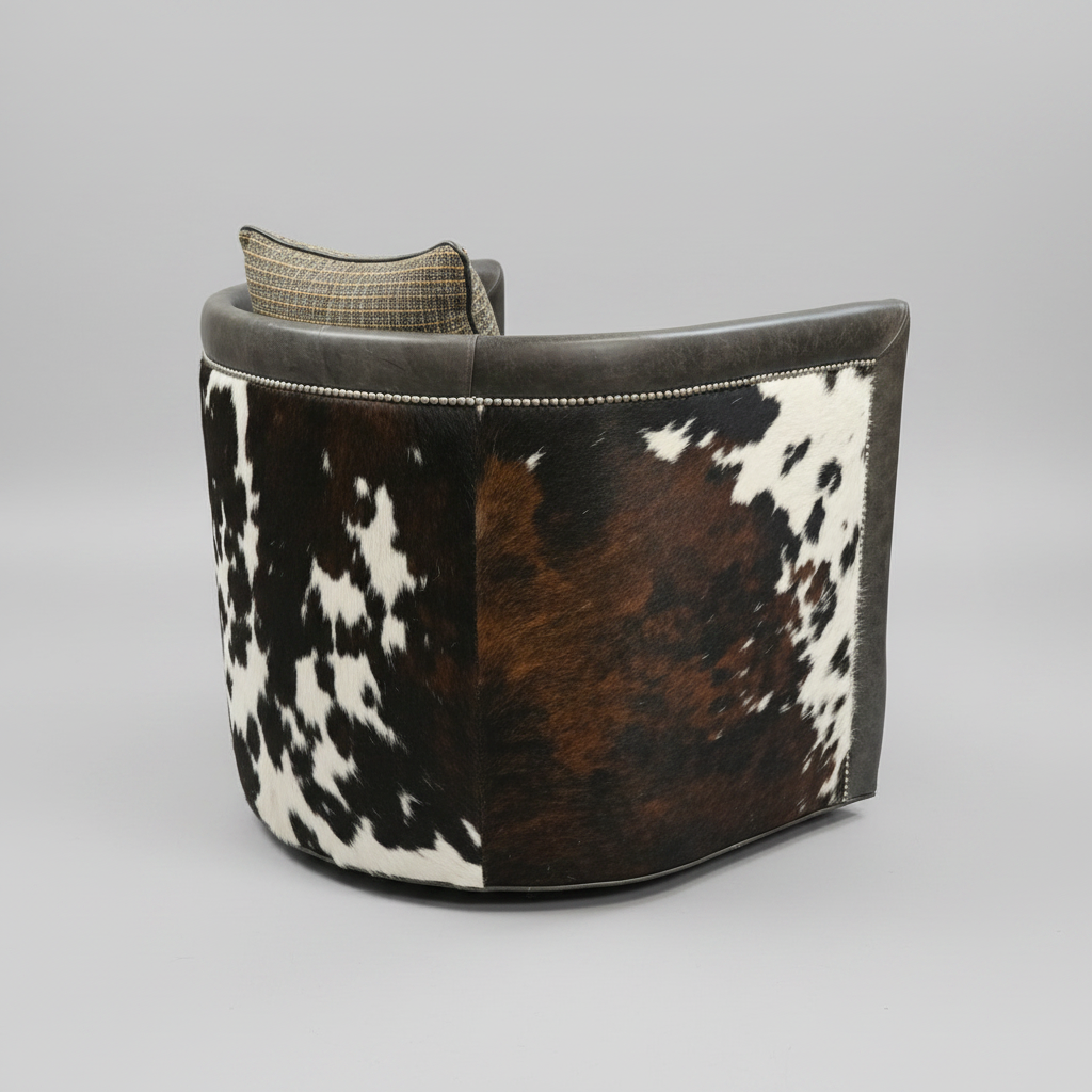 Chair with cowhide pattern on a gray background