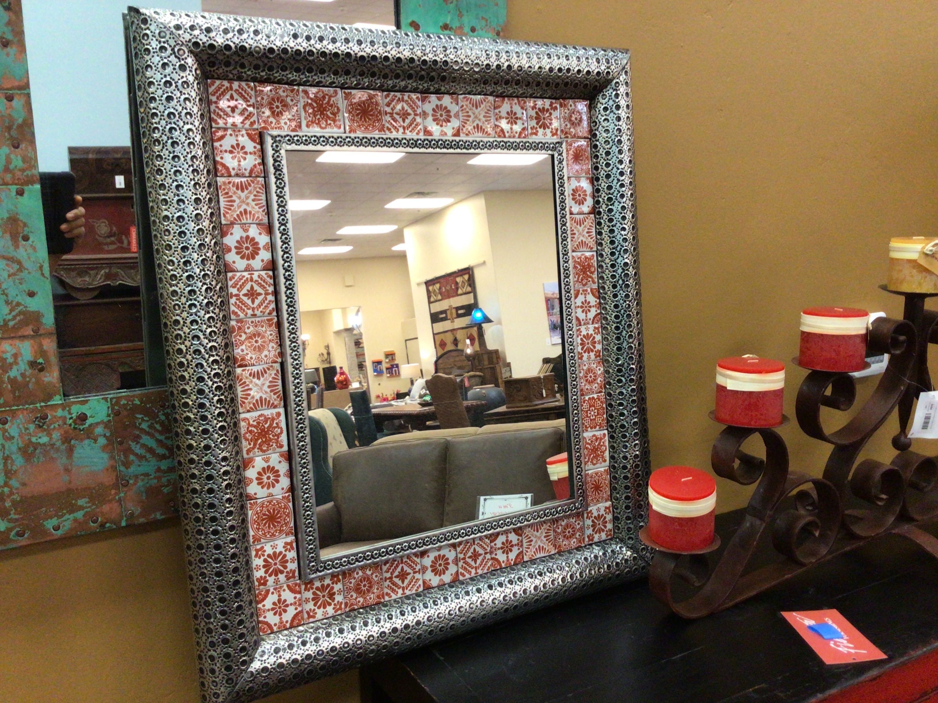 Mirror Tin & Tile Rojo #2