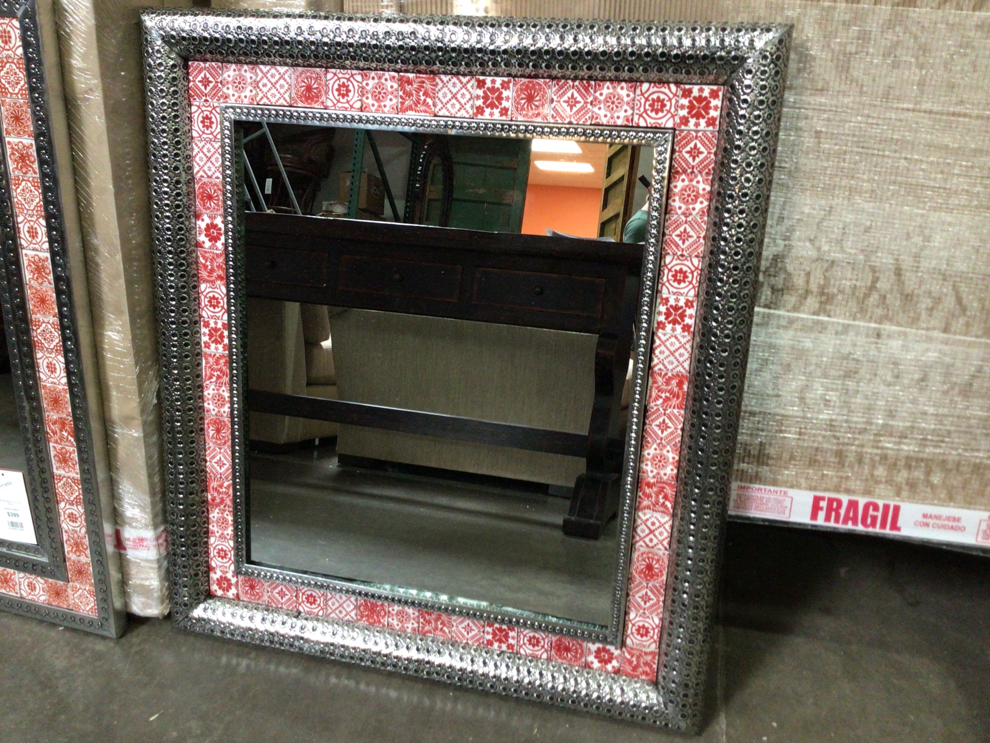 Mirror Tin & Tile Rojo #4
