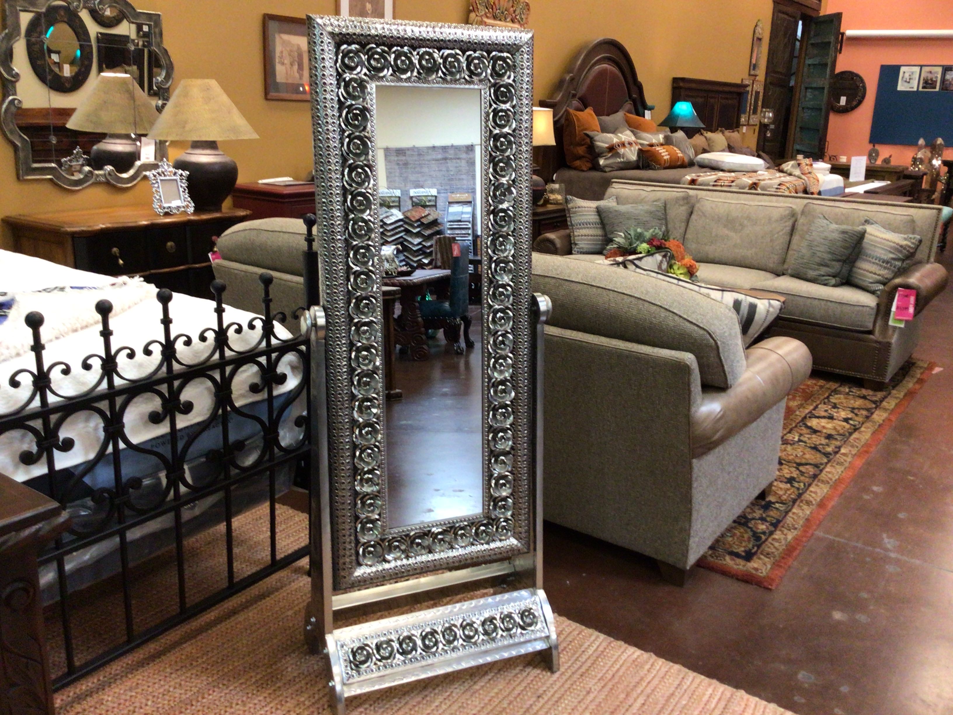 Floor Mirror Tin & Tile Rosas
