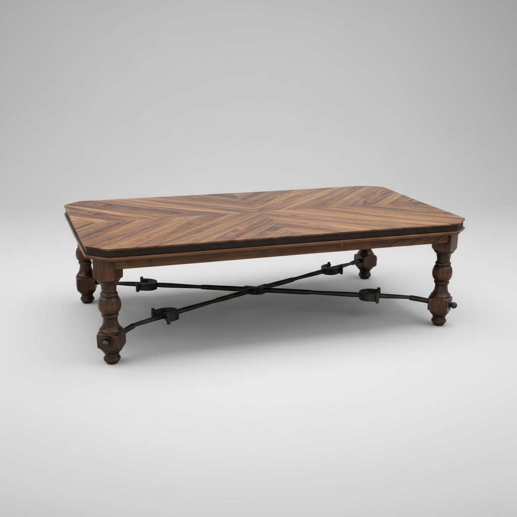 Frederico Cocktail Table Francisco-Ferderico 72X42X20 Leather AC Dark Distressed