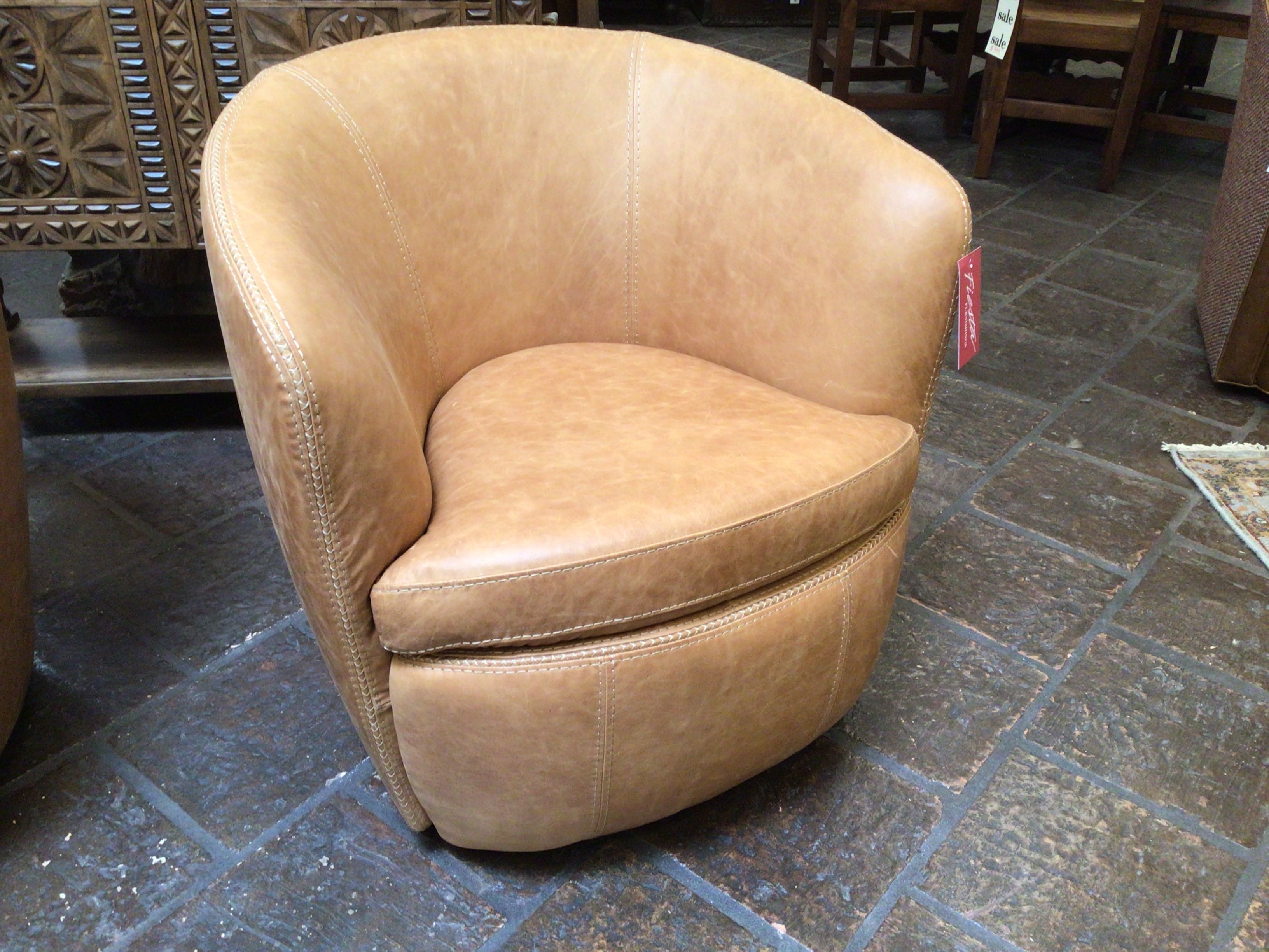Swivel Club Chair Saddle