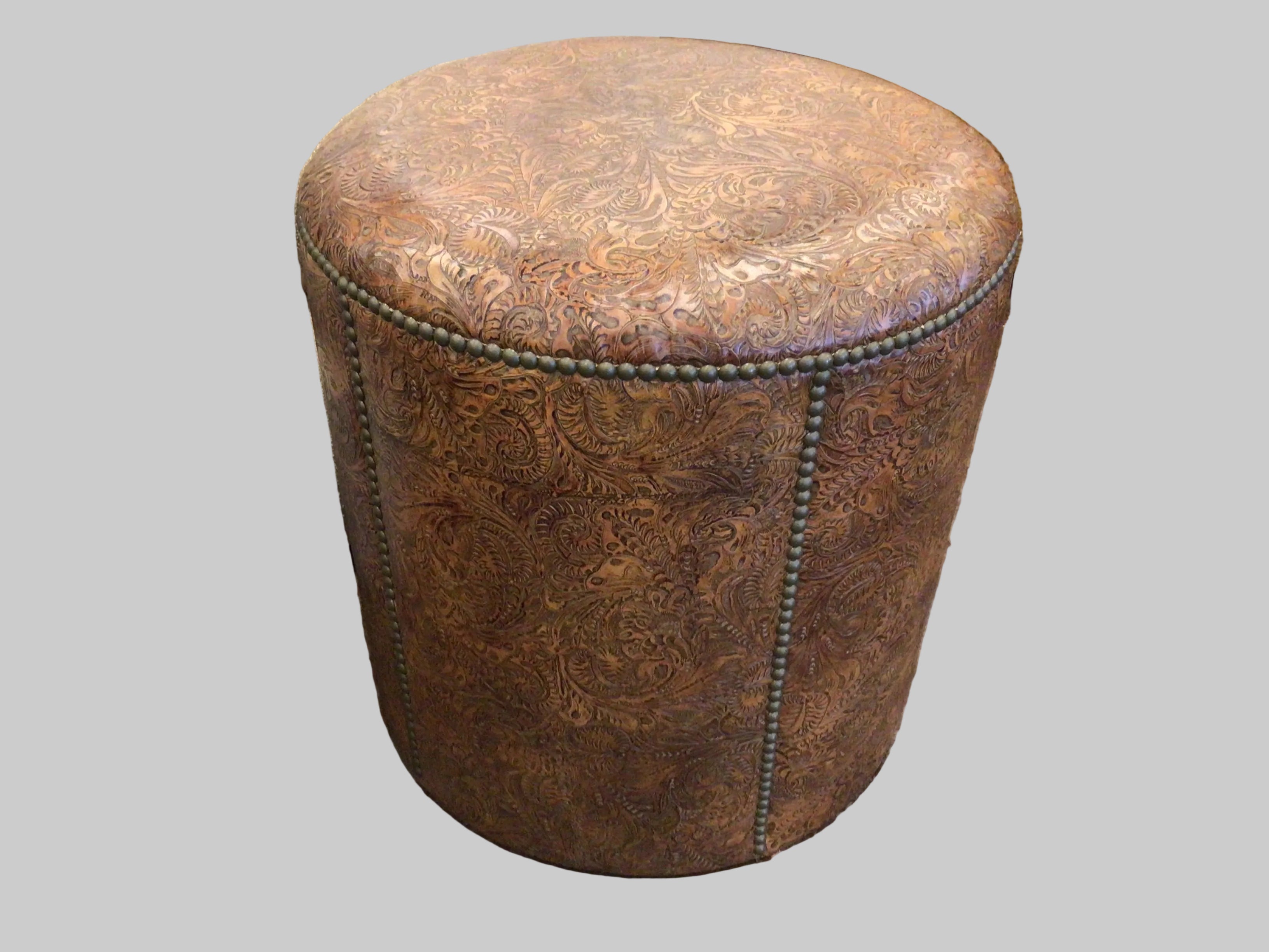 Ottoman Exotic Leather Recessed Casters