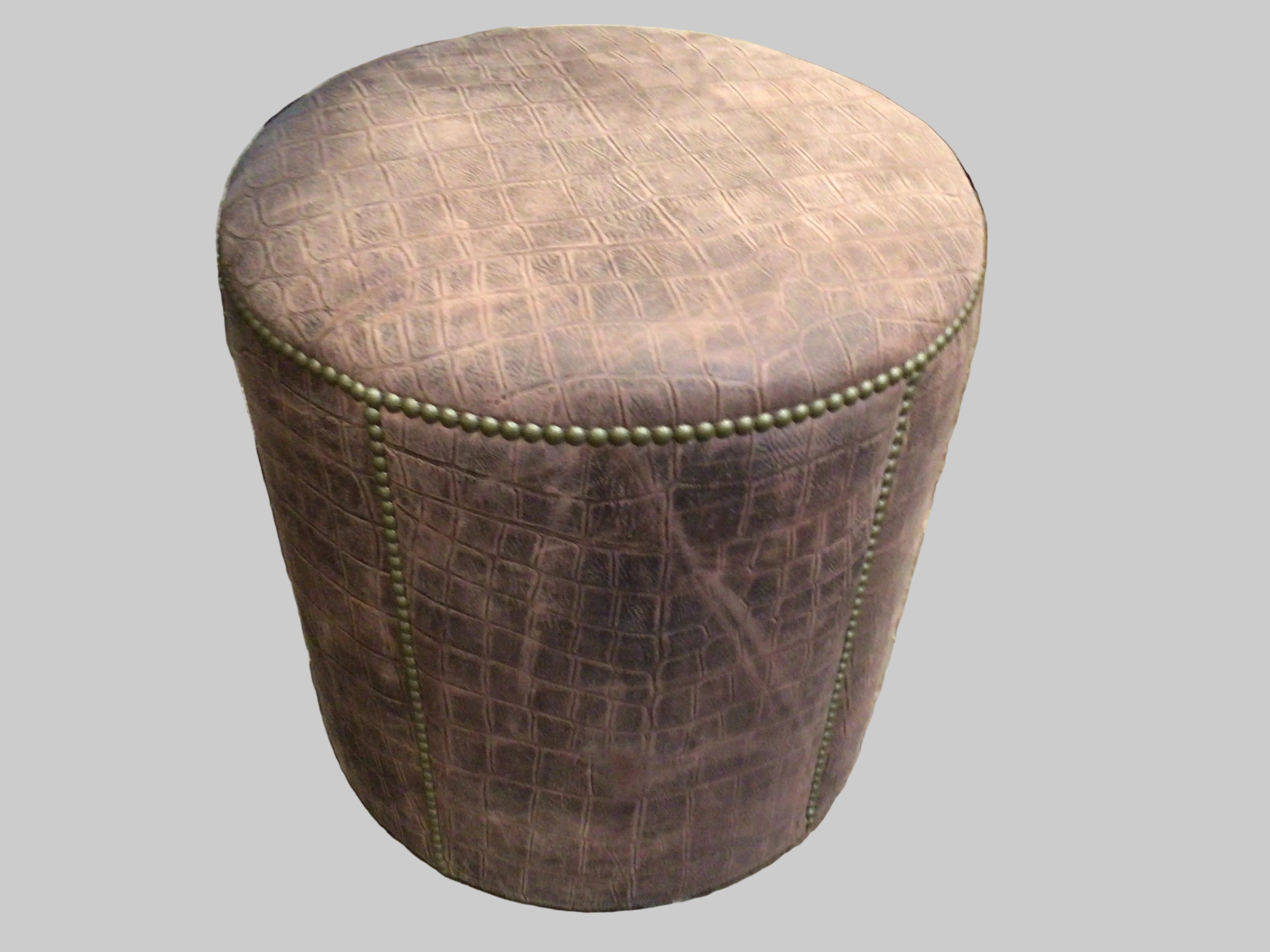 Ottoman Exotic Leather Recessed Casters