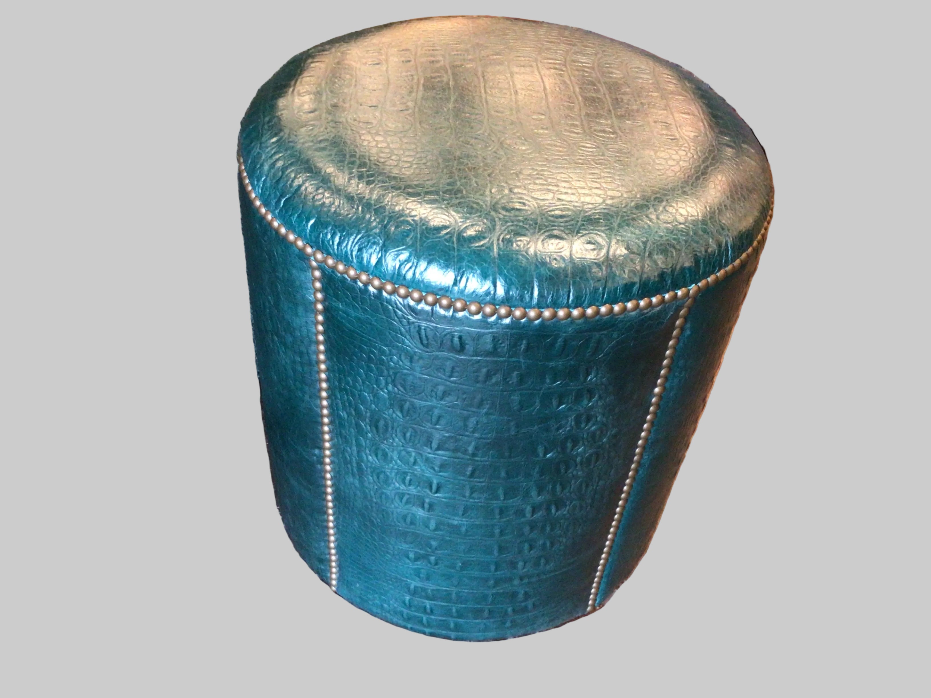 Ottoman Exotic Leather Recessed Casters