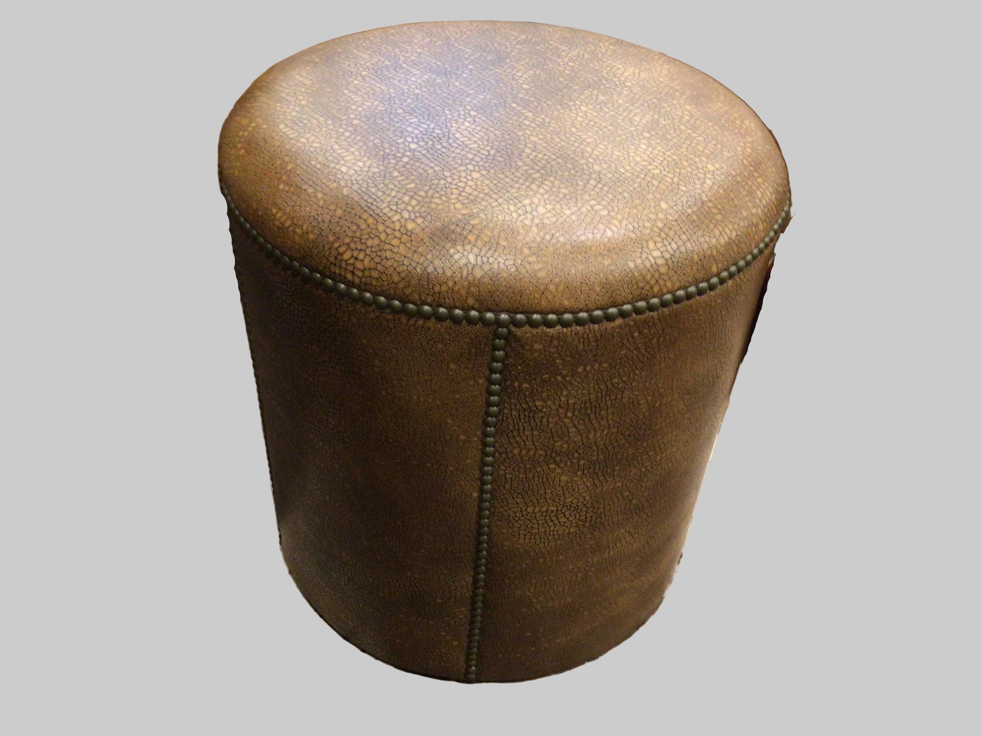 Ottoman Exotic Leather Recessed Casters
