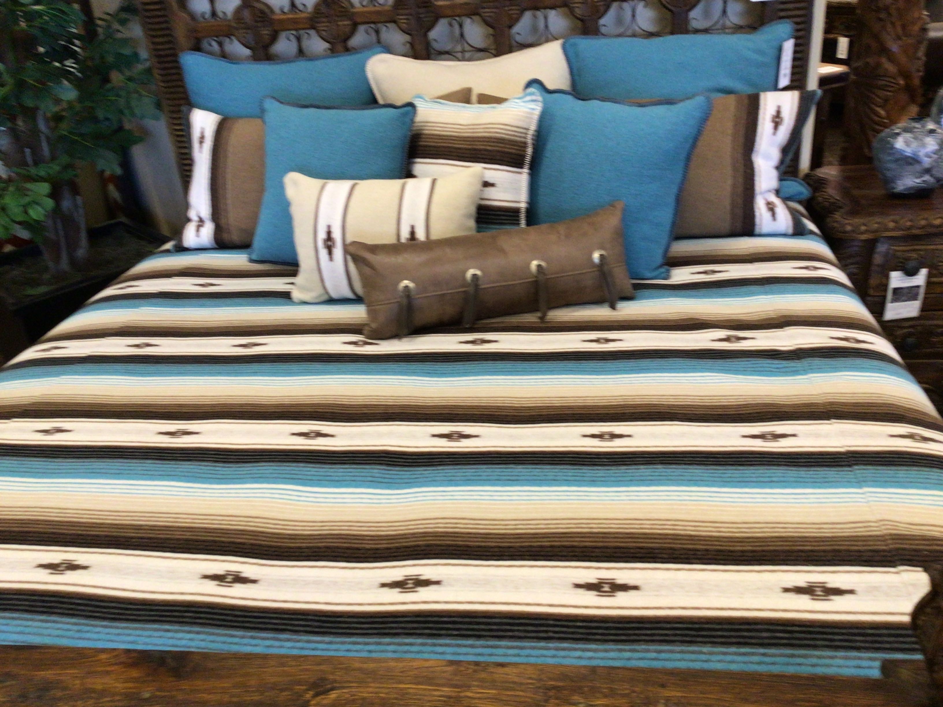 Super King Set Bedspread Shams & Pillows Zarape Super King 114x98" Inserts Included"