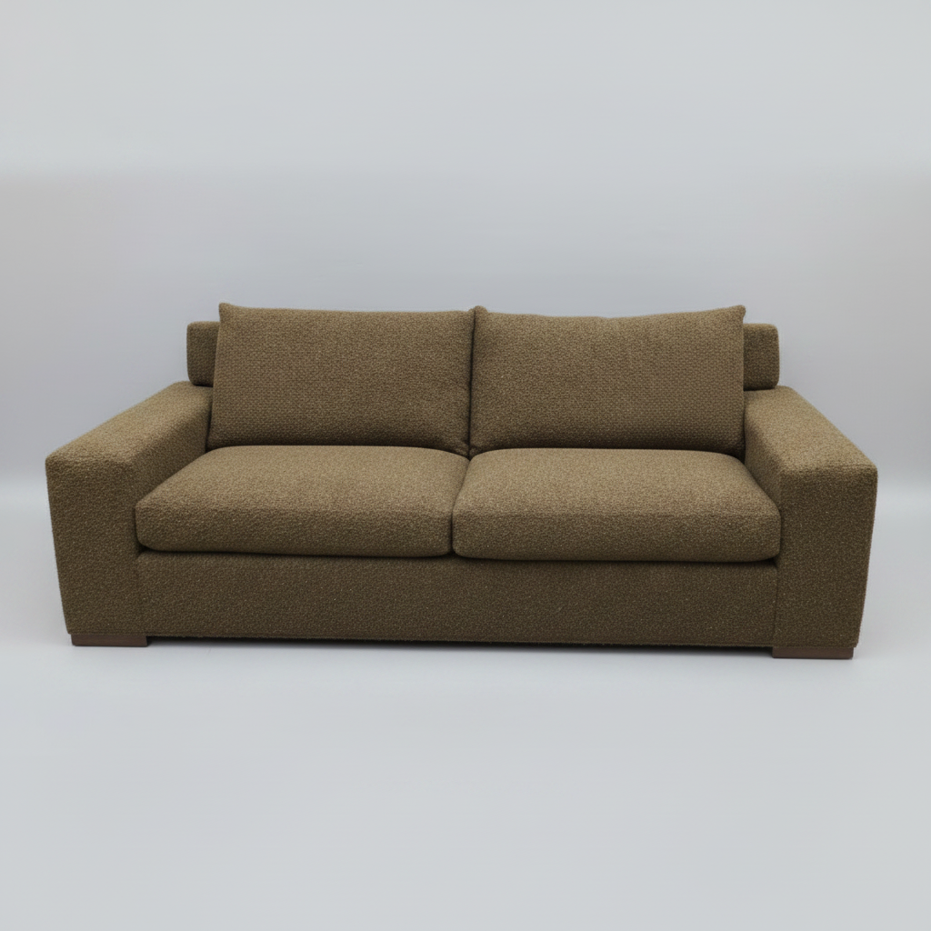 Brown sofa on a white background