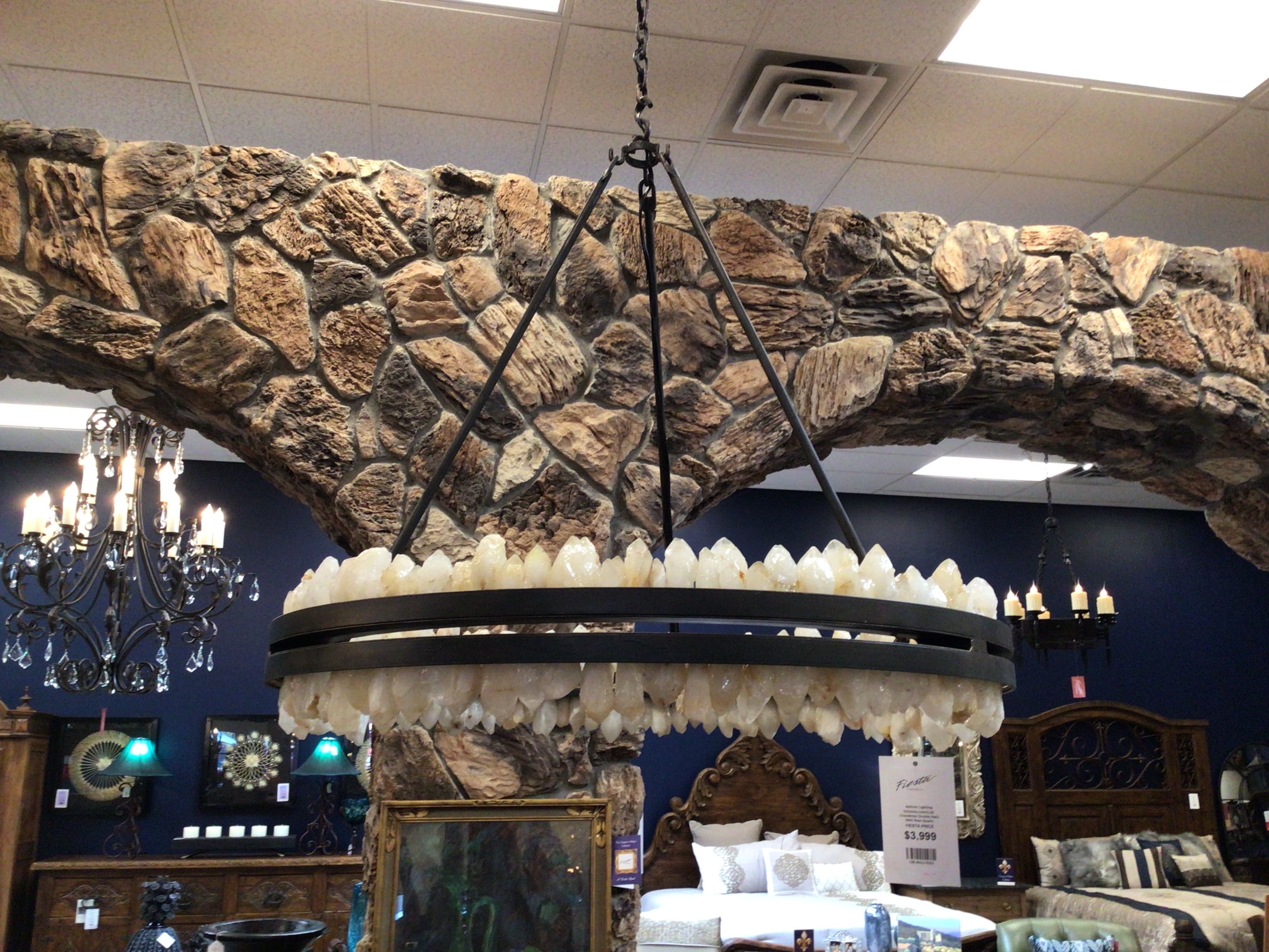 Chandelier Double Halo With Raw Quartz 36 Round"