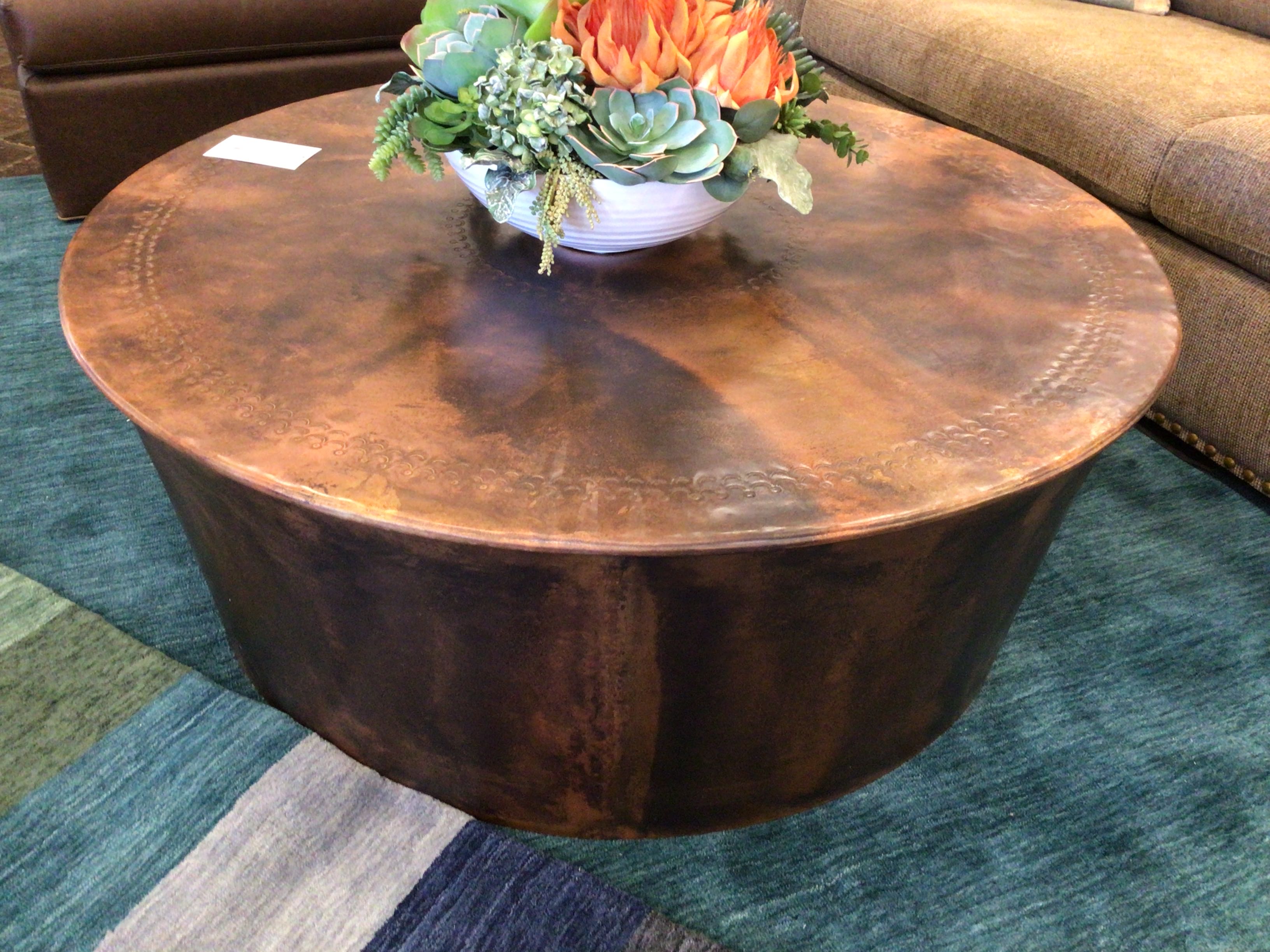 Table Copper Drum 48x18