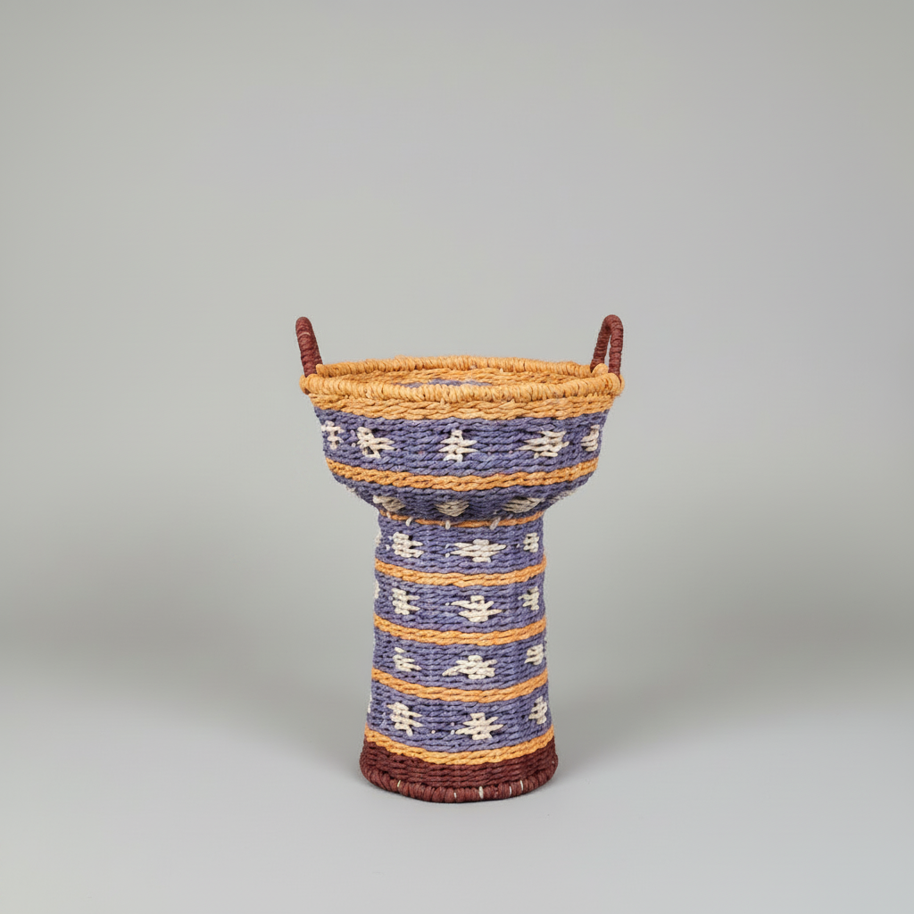 Accessory Recycled Paper Rope & Iron Compote W/Handles