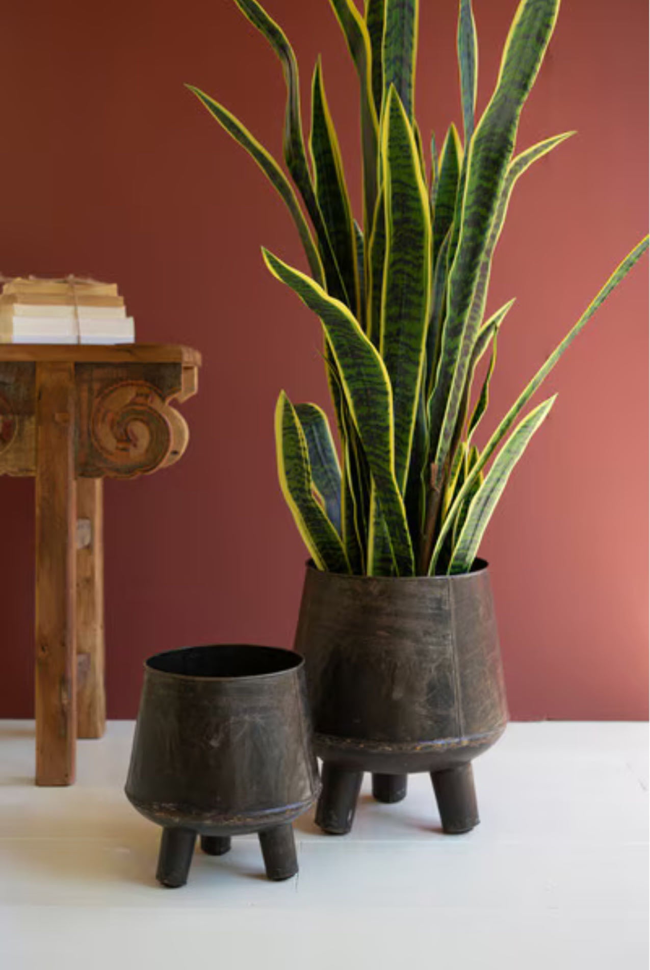 Planter Hand Hammered Iron Planters Set Of 2