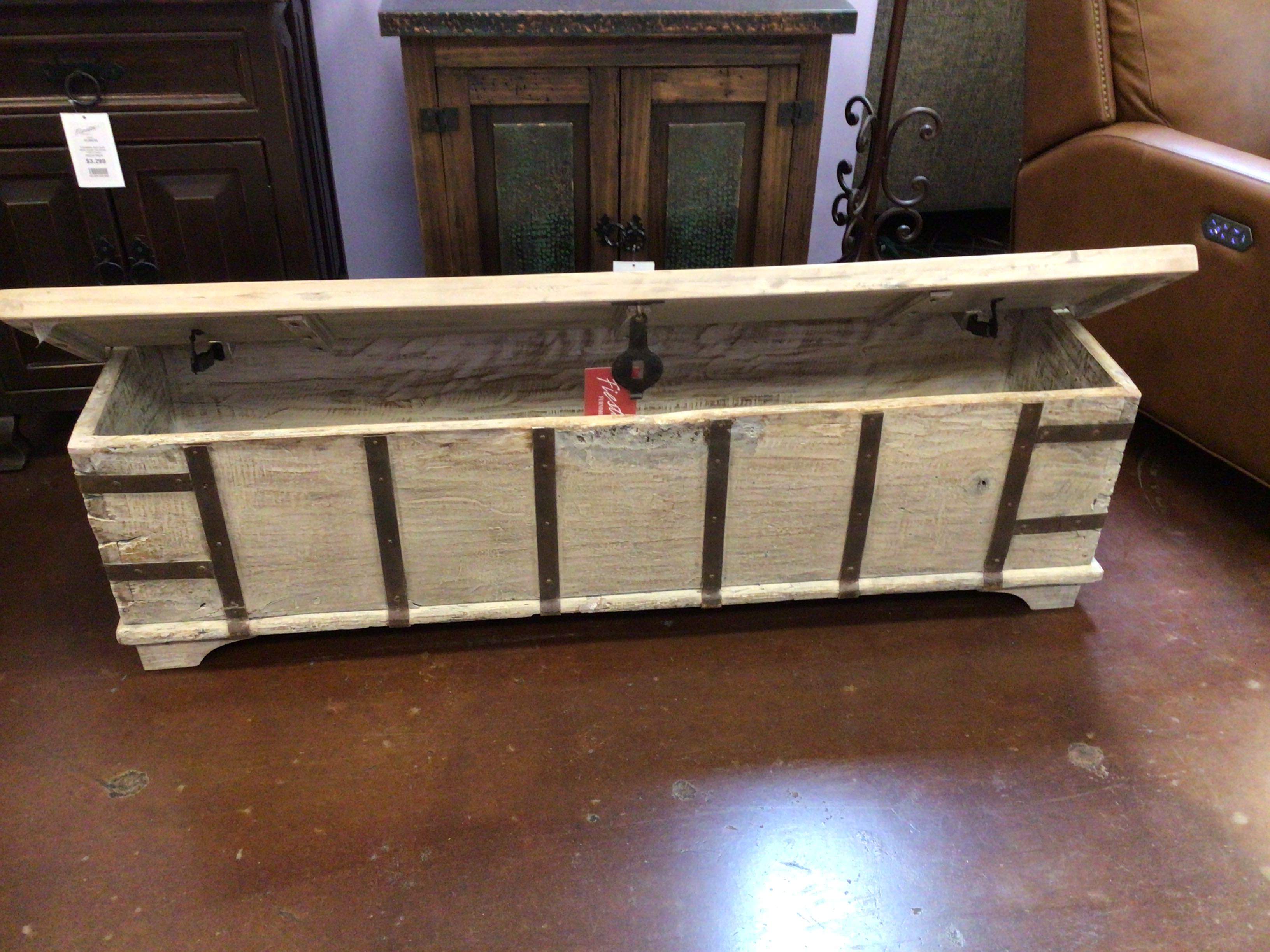 Trunk Alta Coffee Table Antique White 62”W X 20”D X 22”H