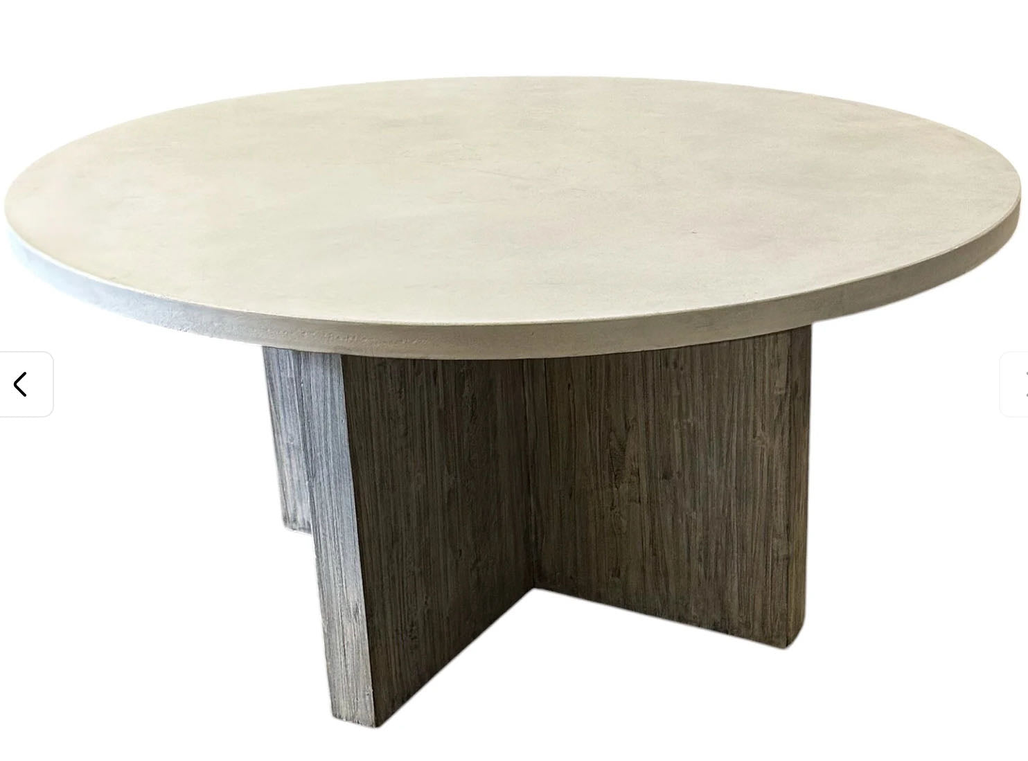 Table Concrete With Wood Base 72 Diameter"