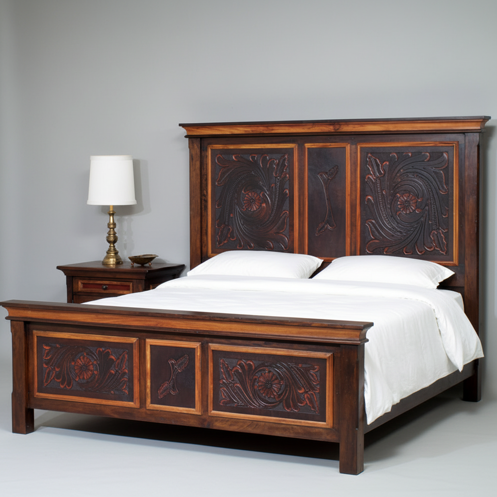 Frederico Bed King Federico Leather Panel
