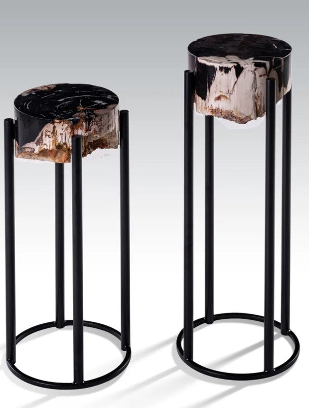Side Table Khaleed Iron Black Natural Polish