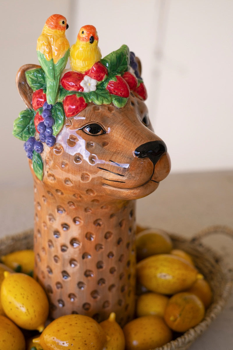 Tropical Cheetah Vase