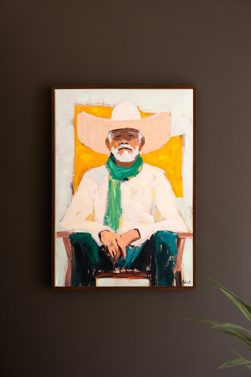 Framed Sitting Cowboy