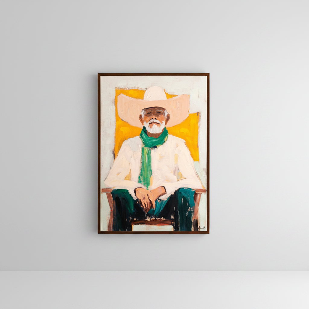 Framed Sitting Cowboy